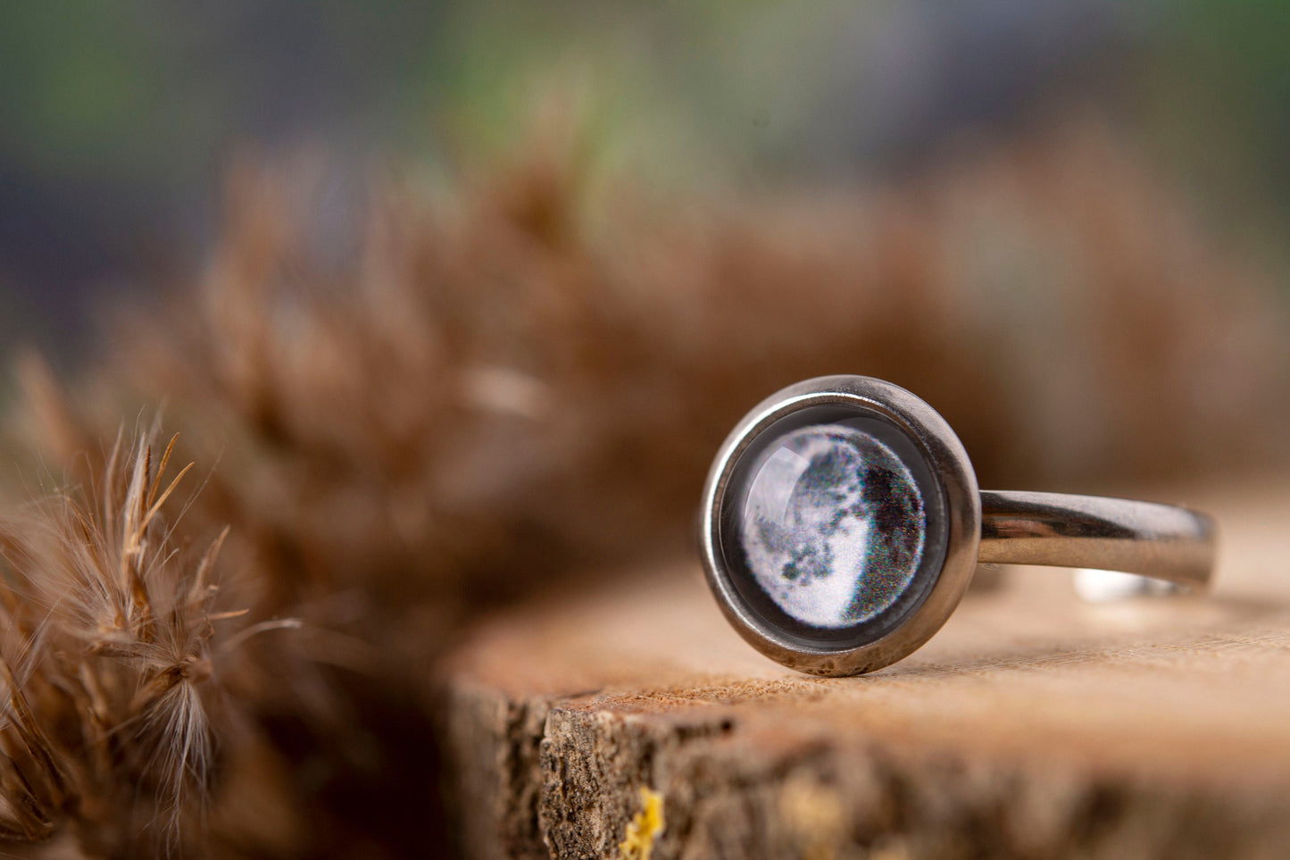 Custom Birth Moon Phase Ring, Personalized Jewelry Birthday Gift for Women, Custom Birth Moon Phase by Date, Anniversary Gift for Her, C.1