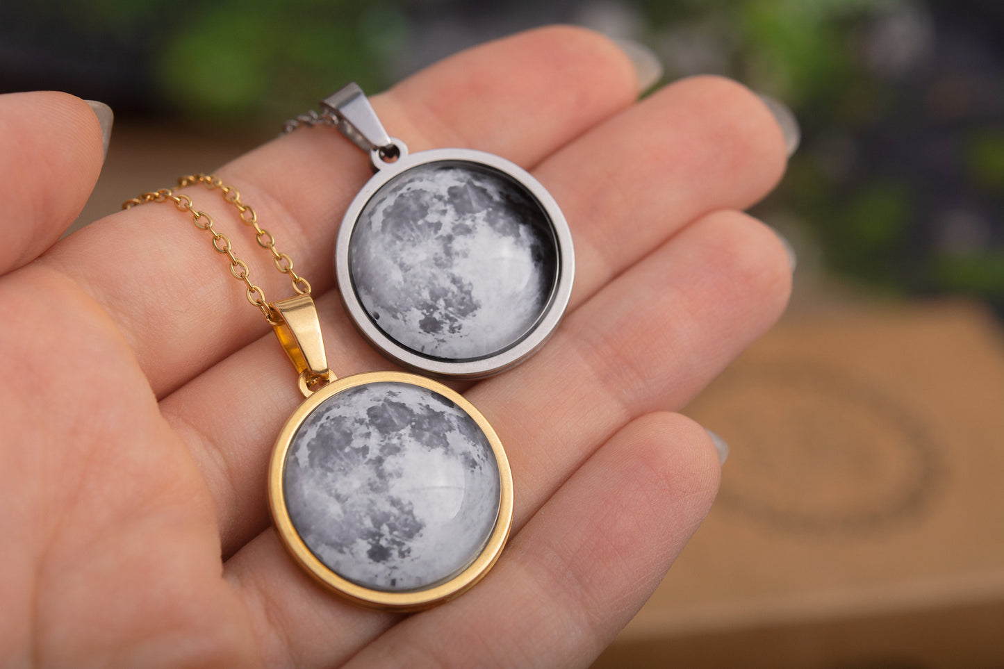 Custom Moon Phase And Star Map Necklace, Double Sided Pendant, Jewelry Birthday Gift For Women, Personalized Gift For Her, KP.7