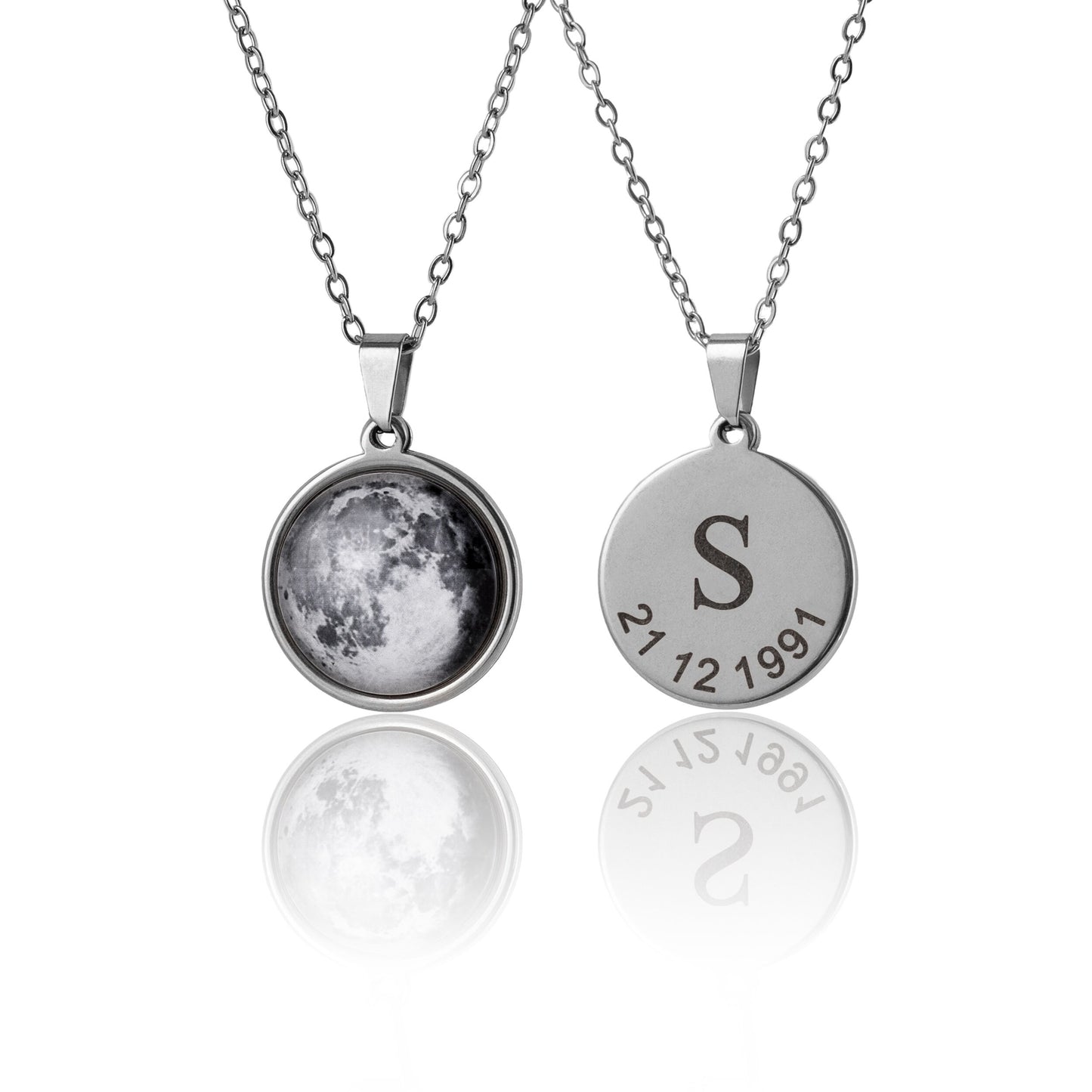 Custom Birth Moon Phase Necklace, Gold Necklace, Anniversary Jewelry, Birthday Gift For Women, Personalized Gift, Mom, Teenager Girl, KP.7