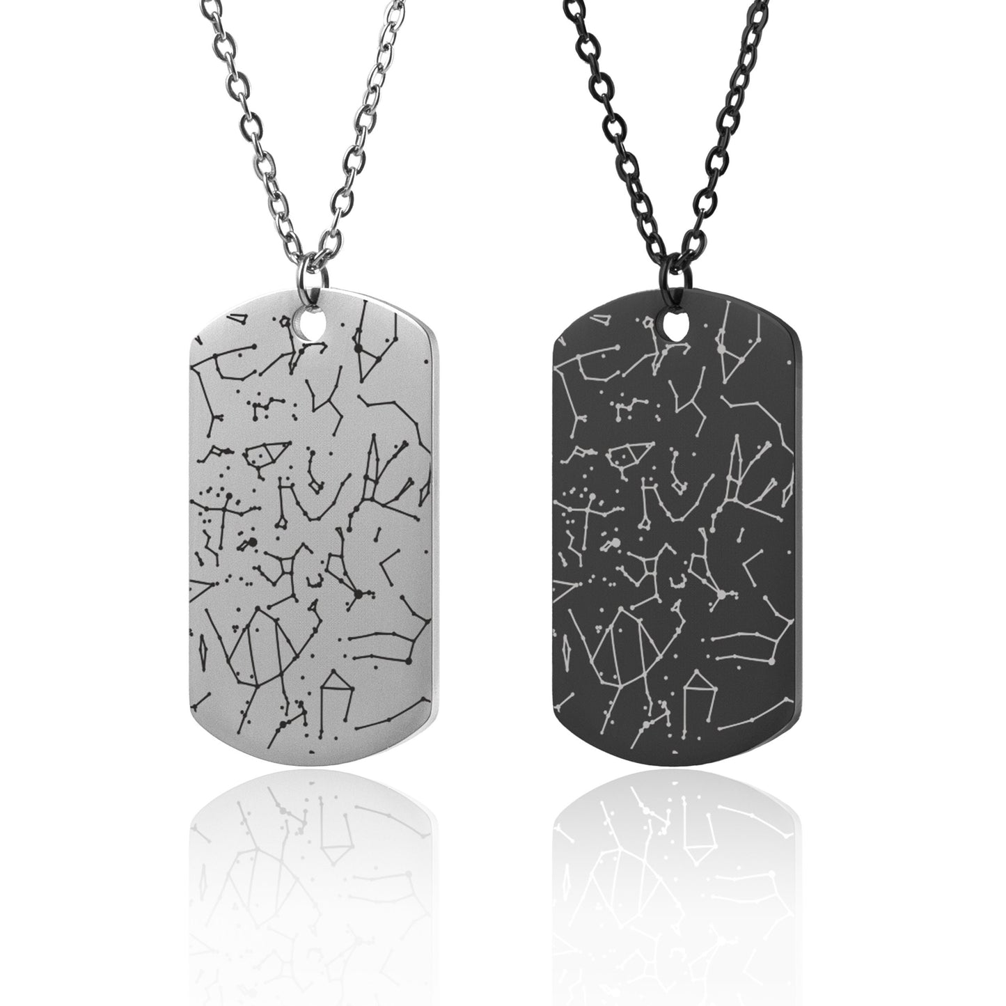Star Map By Date Necklace, Boyfriend Gift, 1st Anniversary, 1 Year Gift, Army Dog Tag Jewelry For Men, Custom Birthday Gift For Him, KP.4