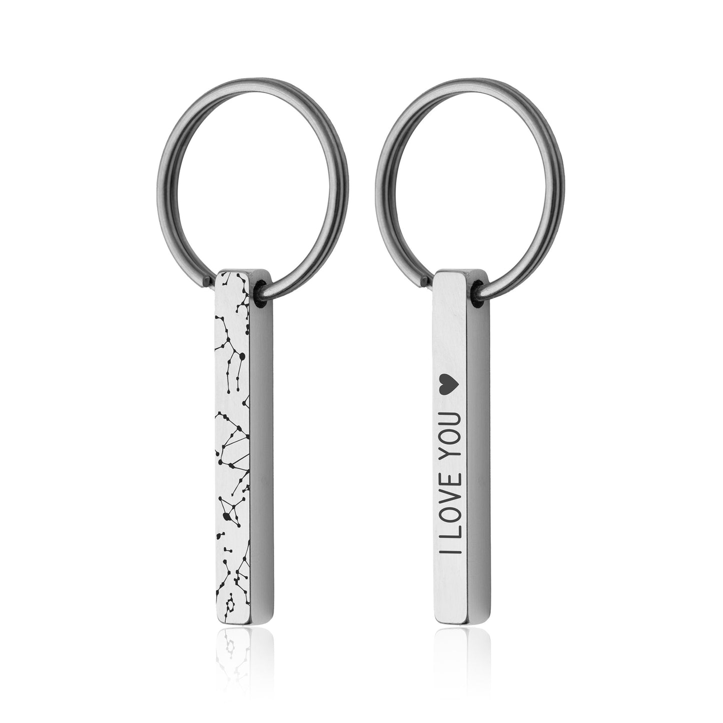 Star Map By Date Bar Keyring, Custom Engraved Night Sky, Personalized Anniversary Birthday Gift For Women Men Him Boyfriend Girlfriend, RP.2
