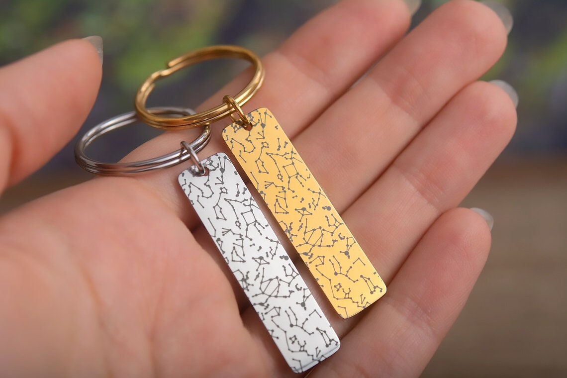 Custom Star Map By Date Keychain, Engraved Keyring, Personalized Anniversary Birthday Gift For Women Men Him Her Boyfriend Girlfriend, RP.2
