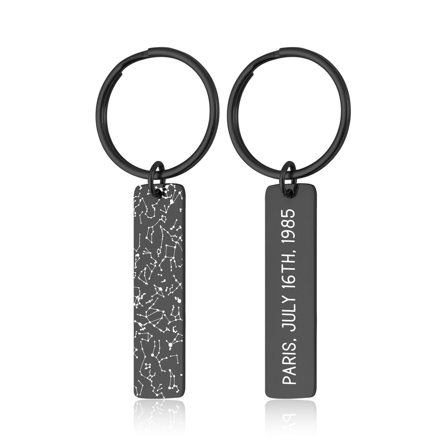 Star Map By Date Keychain, Custom Engraved Keyring, Personalized Anniversary Birthday Gift For Women Men Him Her Boyfriend Girlfriend, RP.2
