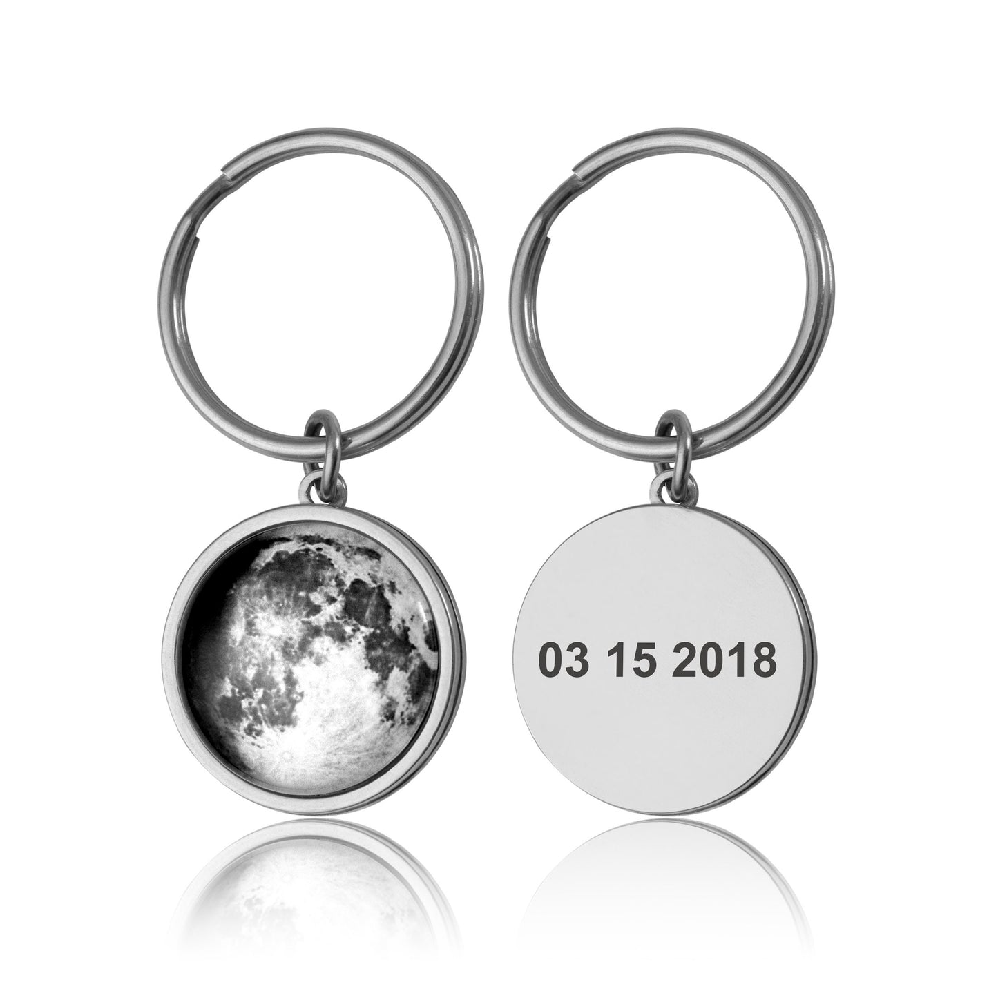 Custom Birth Moon Phase Keychain, Moon Phase By Date Keyring, Anniversary Birthday Gift For Women, Personalized Gift For Her, Mom, RP.1