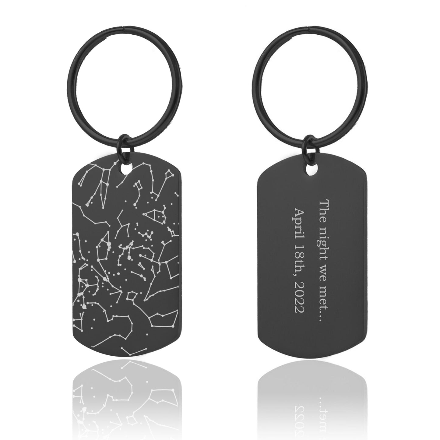 Custom Star Map By Date Keychain, Anniversary Gift For Him, Boyfriend Gift, Dog Tag Army Pendant, Birthday Gift For Men, Night Sky, RP.2