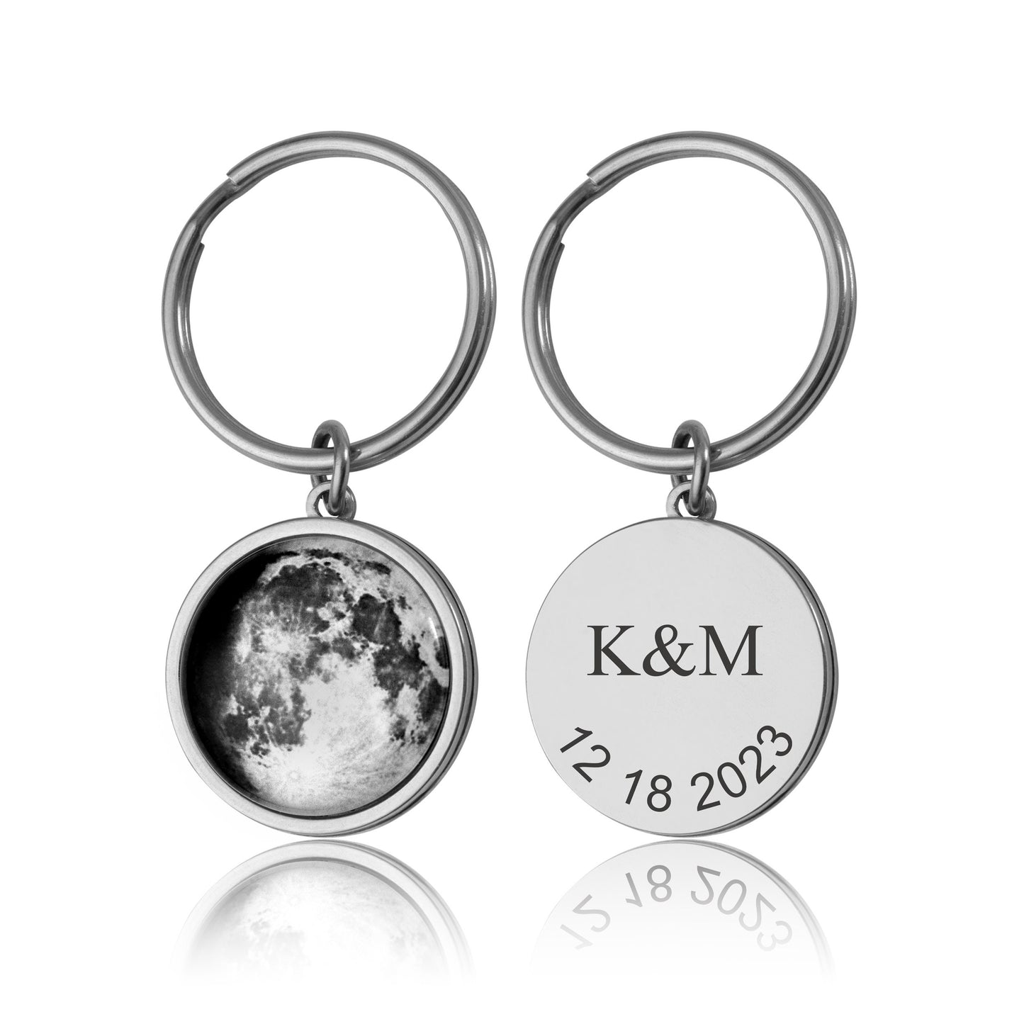 Custom Birth Moon Phase Keychain, Moon Phase By Date Keyring, Anniversary Birthday Gift For Women, Personalized Gift For Her, Mom, RP.1