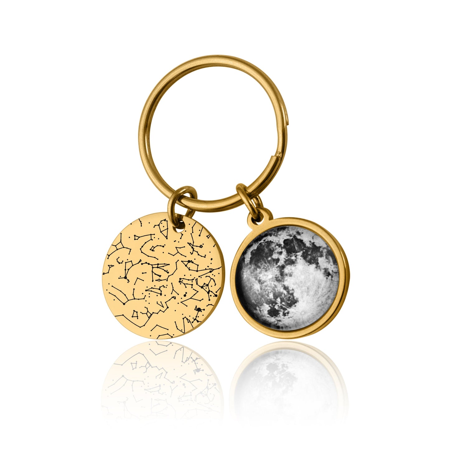Custom Moon Phase Keychain: Personalized Star Map & Birth Moon Phase Gift, Anniversary Keepsake for Him Her Men Women, RP.1