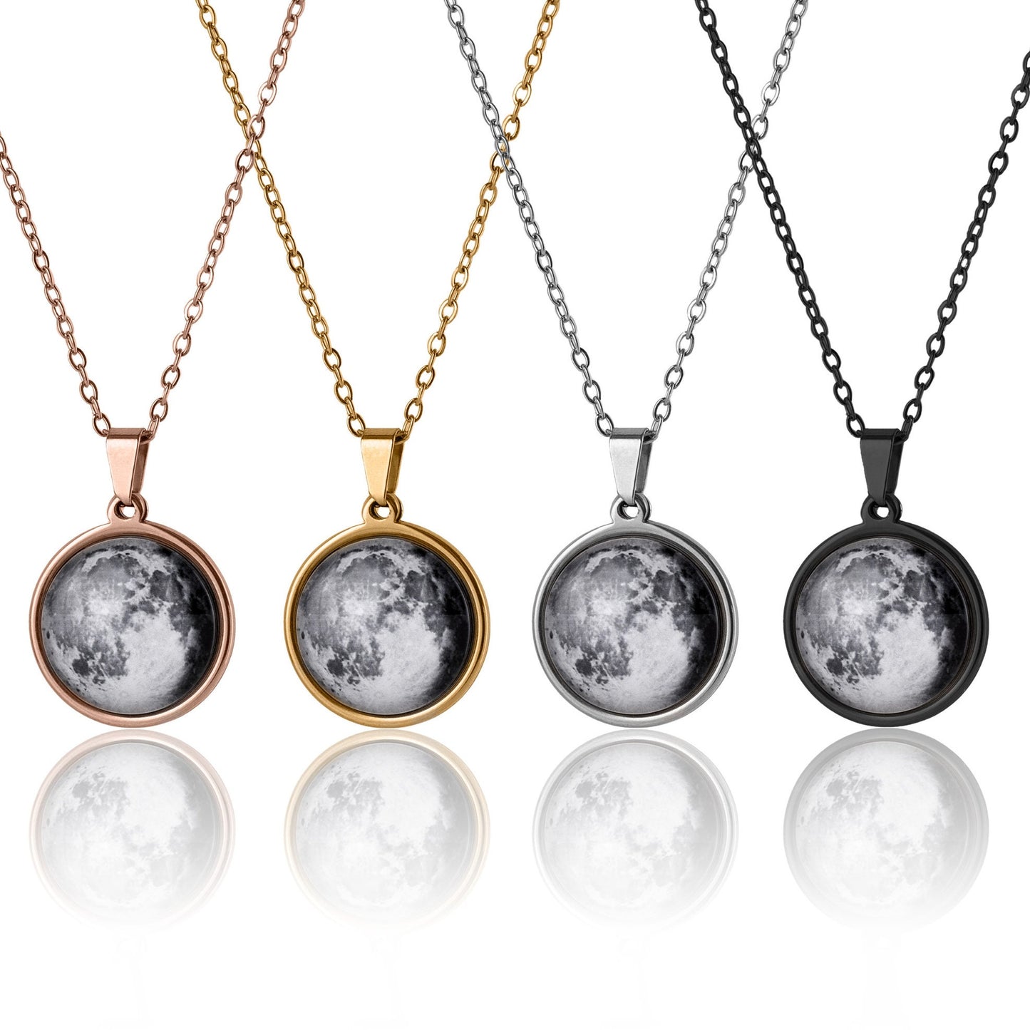 Custom Birth Moon Phase Necklace, Anniversary Jewelry, Birthday Gift For Women Men, Personalized Gift For Her Him, Gold Silver Black, KP.7