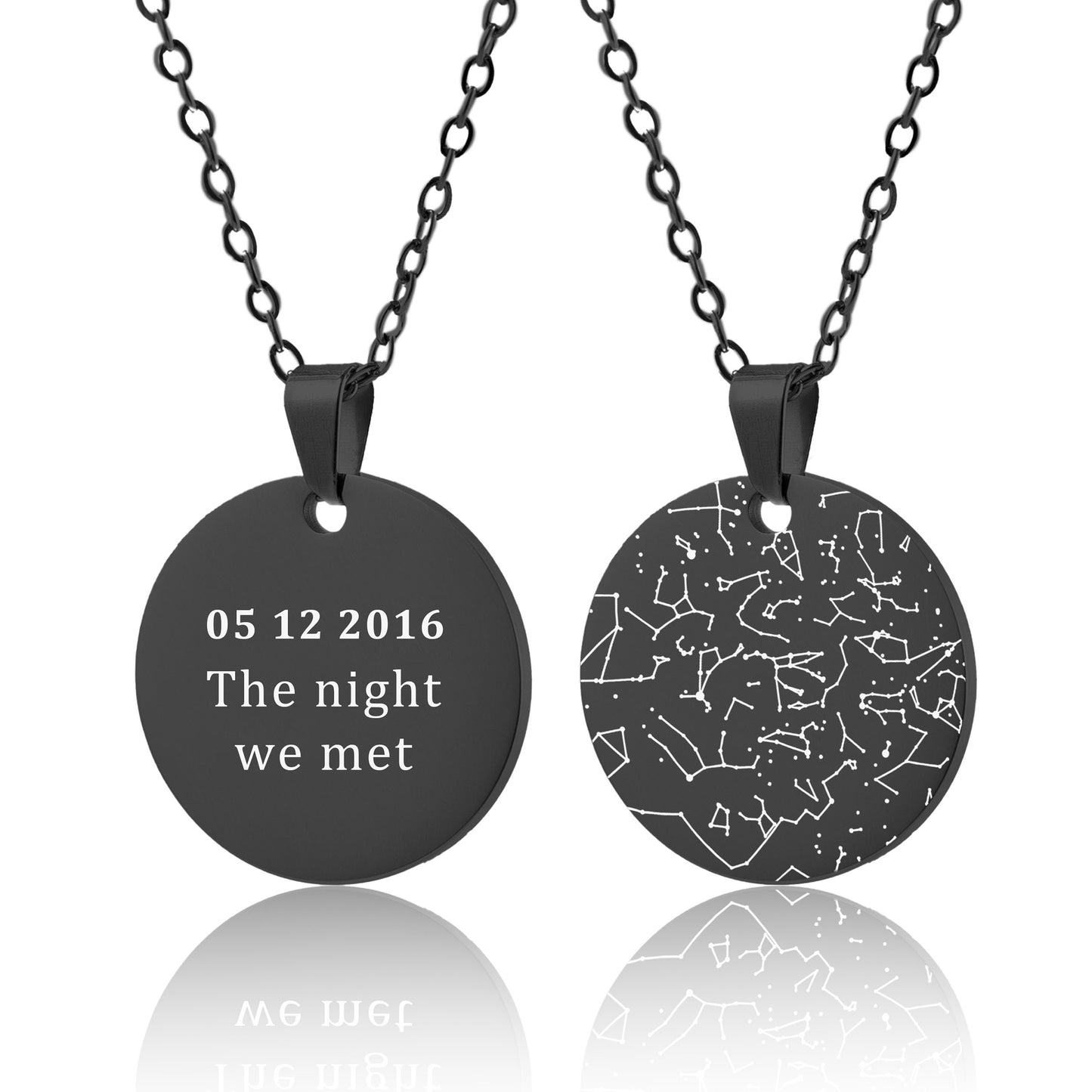 Custom Star Map Necklace By Date And Location, Silver Night Sky Jewelry Gift Personalized Star Chart, Birthday Gift For Women, KP.4