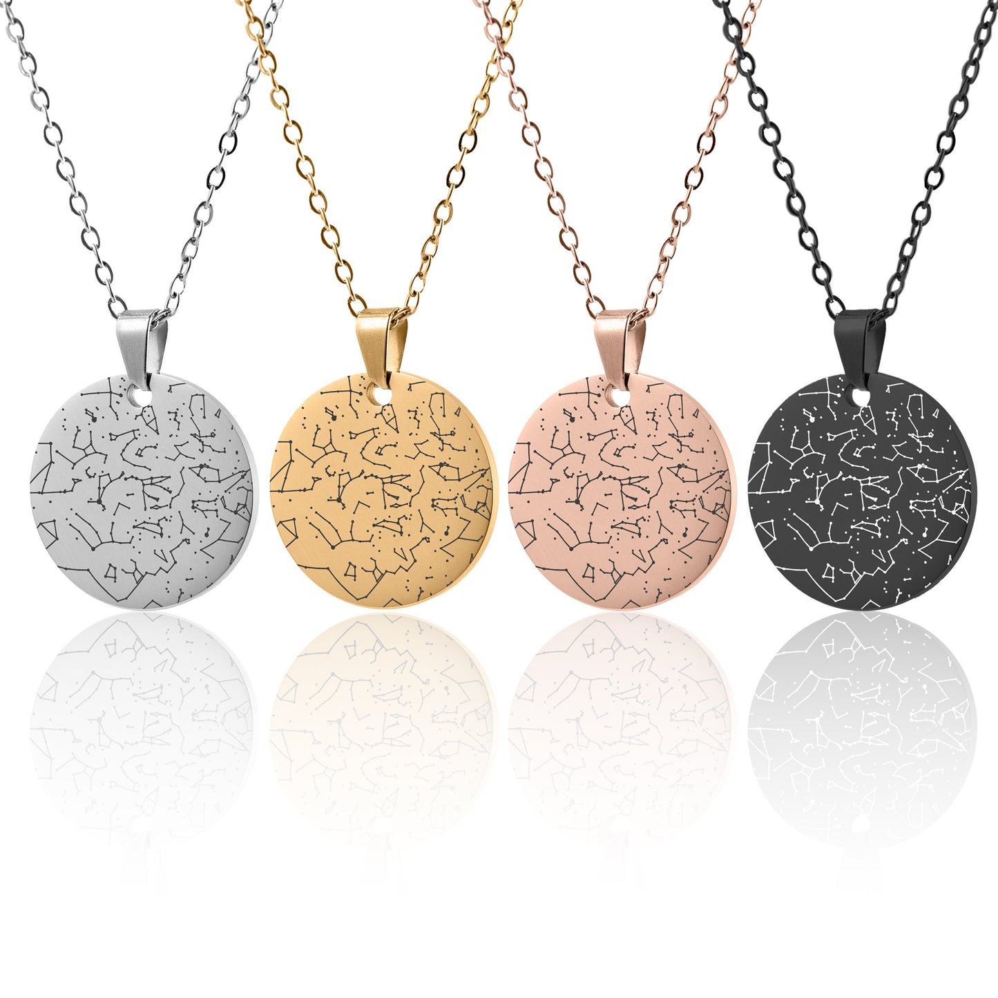 Custom Star Map Necklace By Date And Location, Silver Night Sky Jewelry Gift Personalized Star Chart, Birthday Gift For Women, KP.4