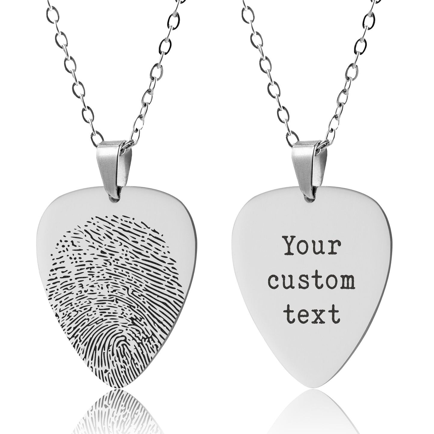 Fingerprint Guitar Pick Keychain Or Necklace, Memorial Thumbprint Keyring, Personalized Black Keepsake Grief Jewelry, Loss Of Father, C.2
