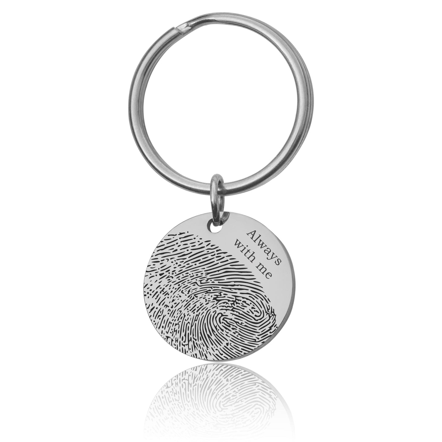 Engraved Fingerprint Keychain With Handwriting Or Custom Words, Loss Of Father, Grief Gift, Sympathy Gift, Comfort Gift, Memorial Gift, C.2
