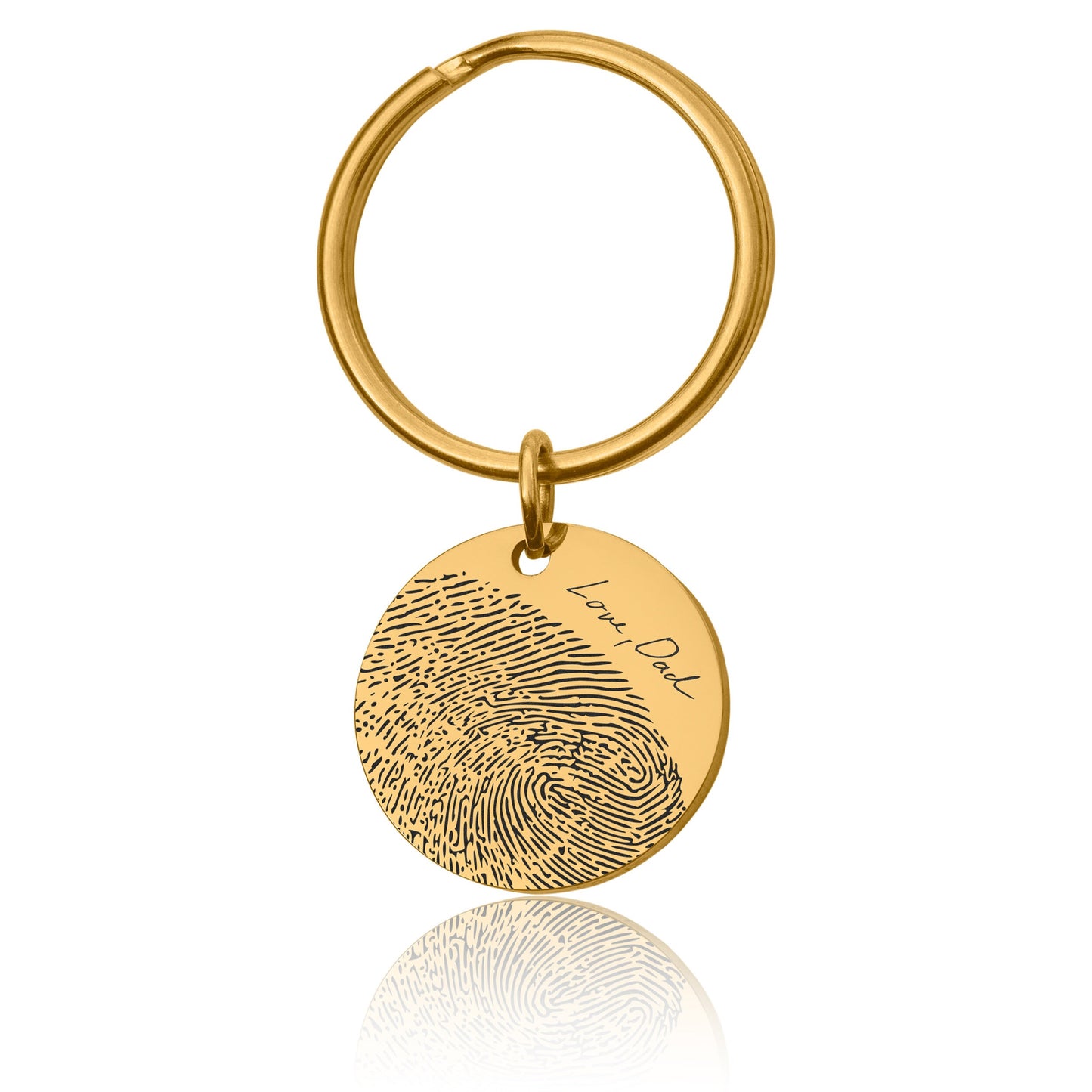 Engraved Fingerprint Keychain With Handwriting Or Custom Words, Loss Of Father, Grief Gift, Sympathy Gift, Comfort Gift, Memorial Gift, C.2