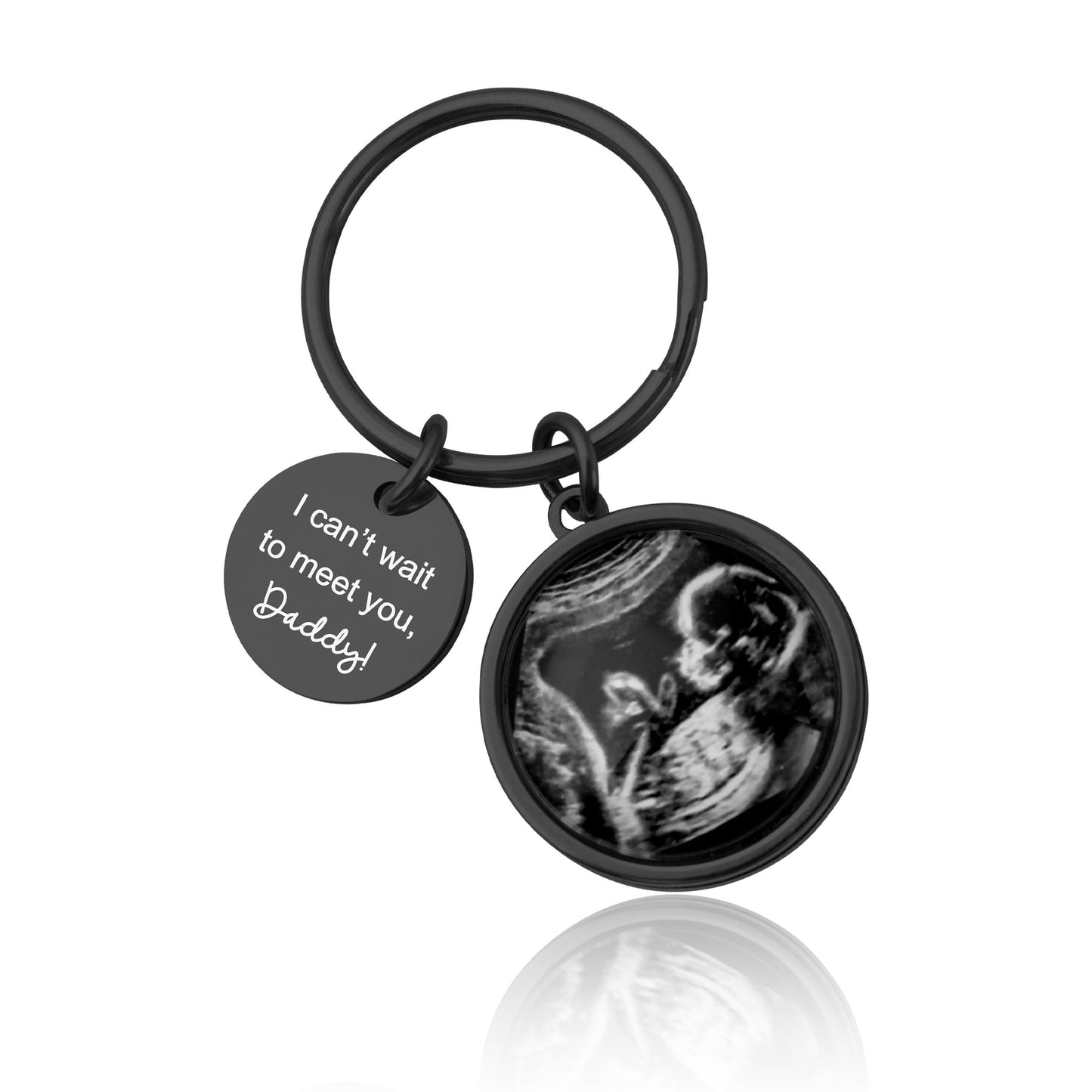 Personalized Ultrasound Keychain, Baby Scan Sonogram Picture Photo Keyring, First Time Daddy Mummy To Be Expecting Custom Gift, C.1