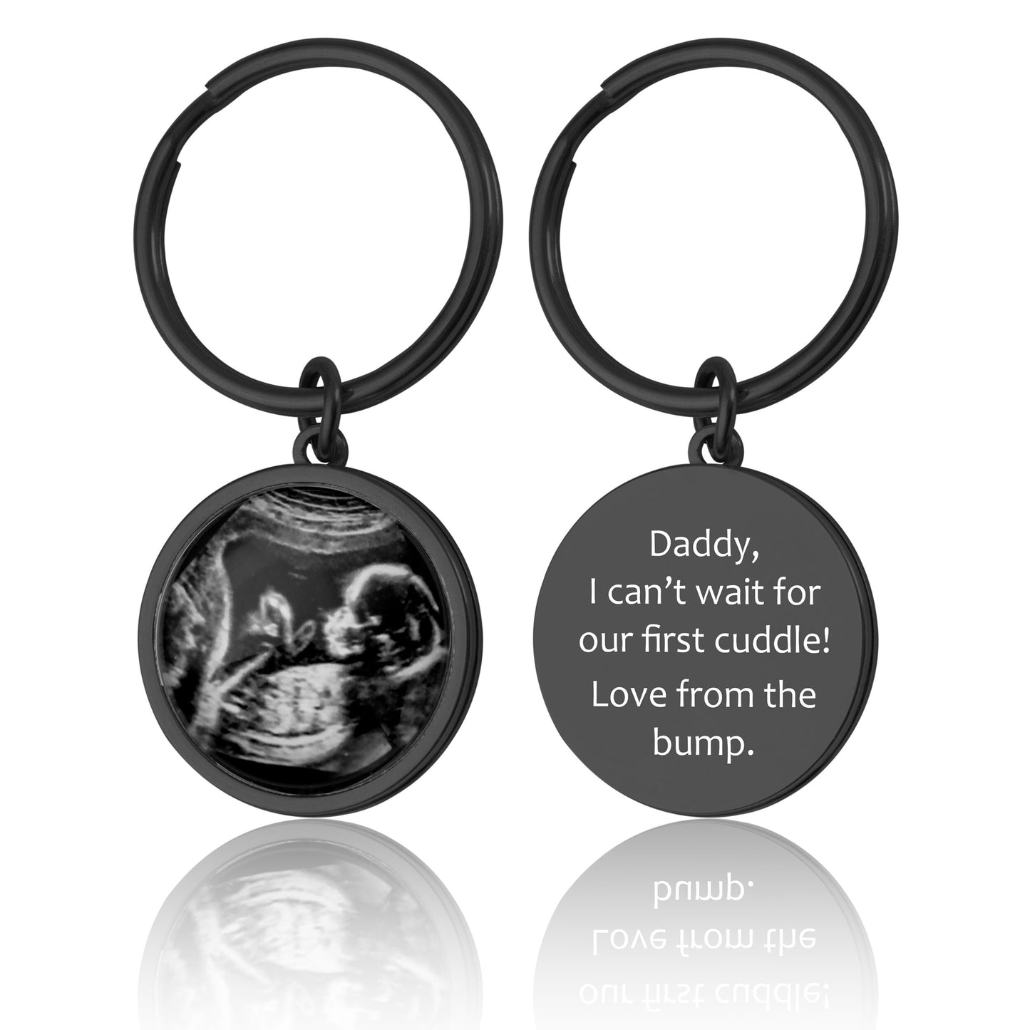Ultrasound Keychain With Custom Message, Gift For First Time Daddy To Be, Personalized Baby Picture Photo Keyring, Pregnancy Expecting, C.1
