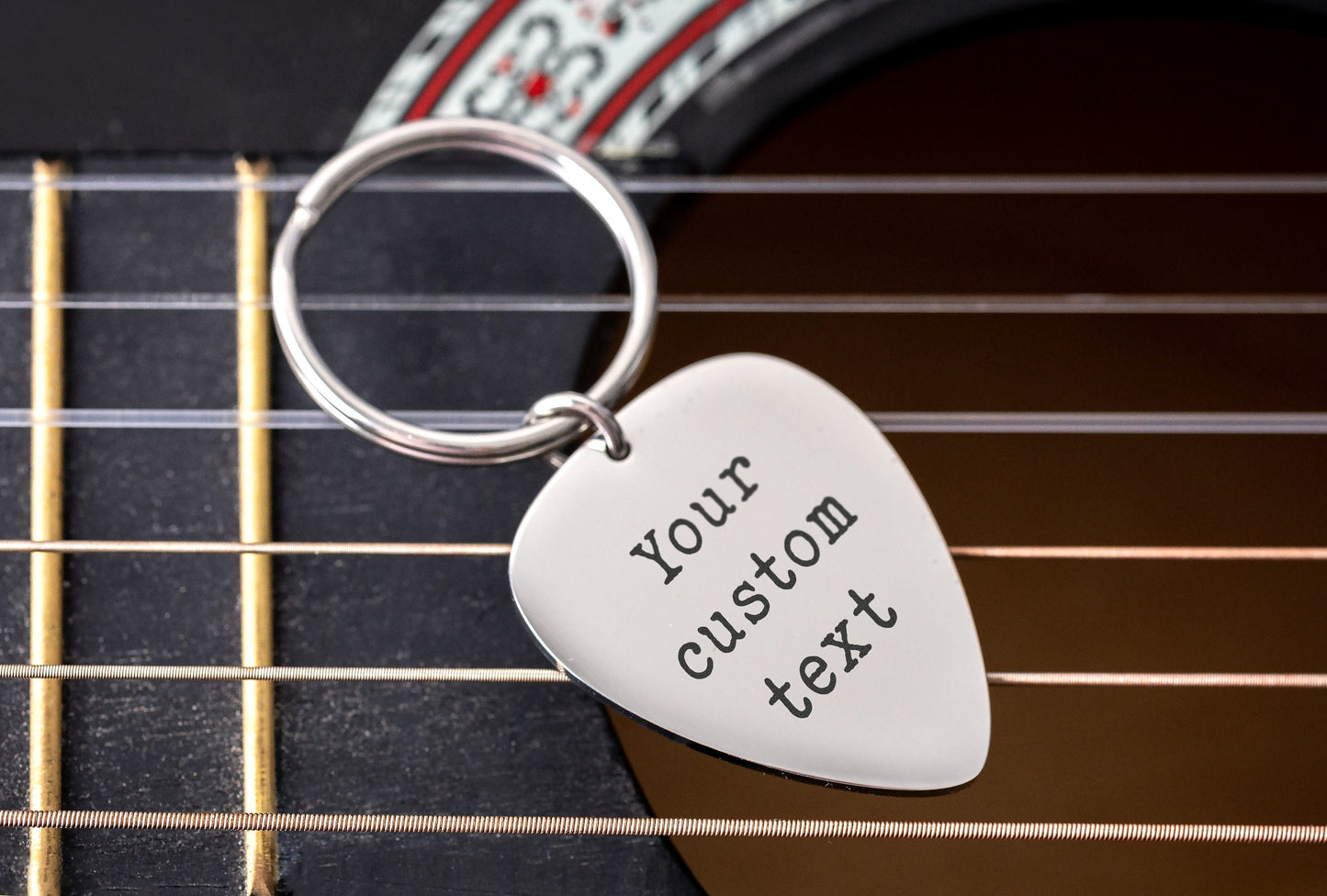 Personalized Guitar Pick Keychain With Custom Words, Gift For Guitarist, Musician, Music Lover, Bandmate, Boyfriend, Men, Band Member C.2