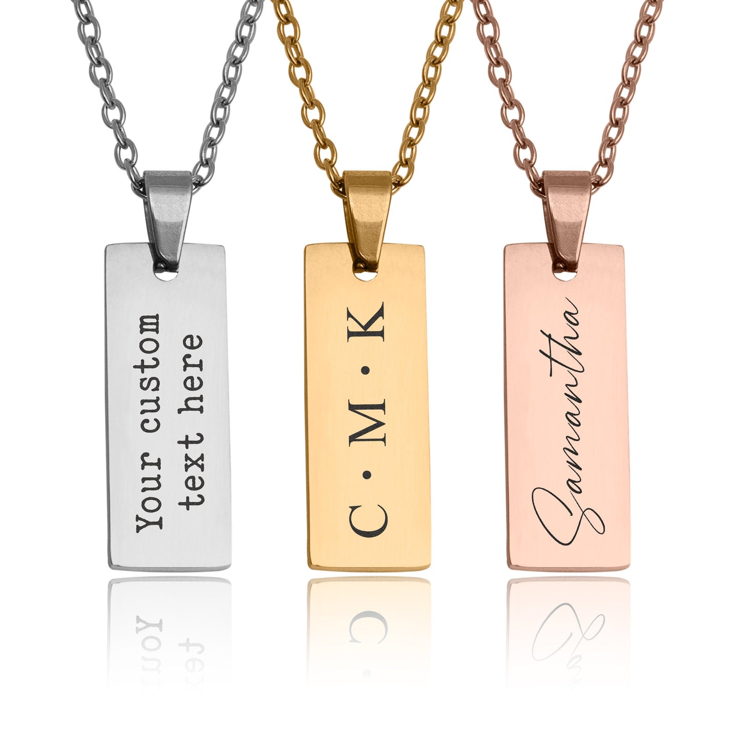 Custom Engraved Bar Necklace - Personalized Vertical Name Pendant, Jewelry Gift for Her, Dainty Necklace for Women, Anniversary Gift, KP.2
