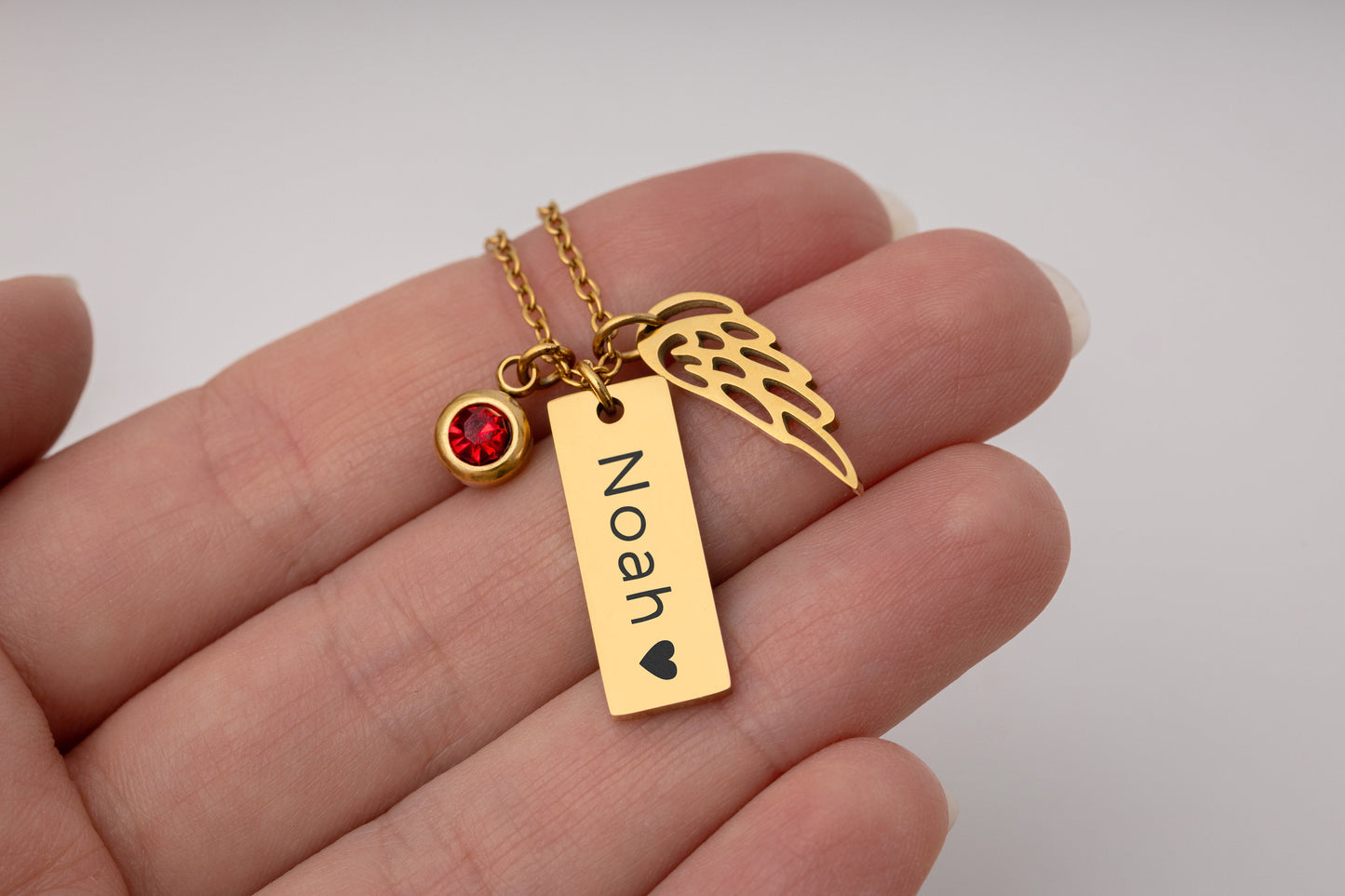 Baby Loss Memorial Necklace in Gold - Angel Wing Jewelry, Sympathy Gift for Miscarriage, Stillborn, or Child Loss, Remembrance Jewelry, KP.5