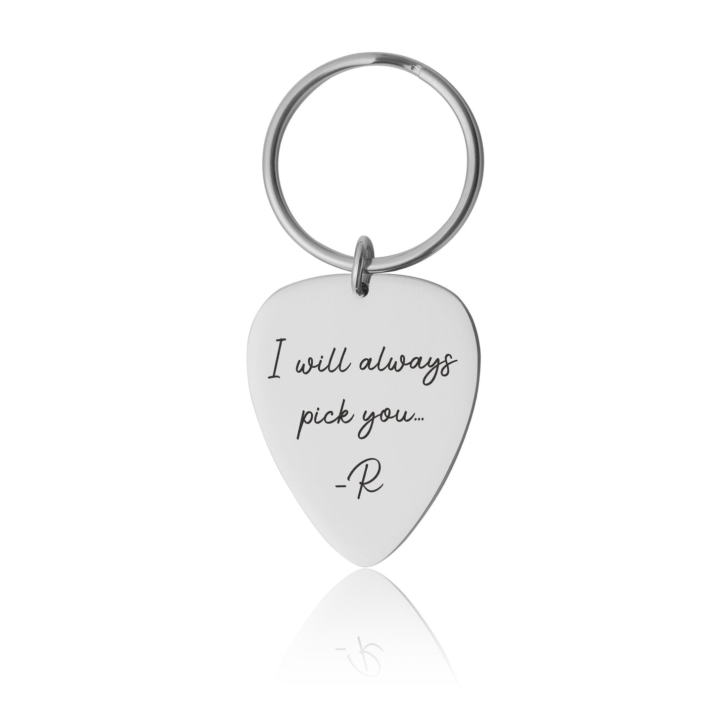 Personalized Guitar Pick Keychain With Custom Words, Gift For Guitarist, Musician, Music Lover, Bandmate, Boyfriend, Men, Band Member C.2