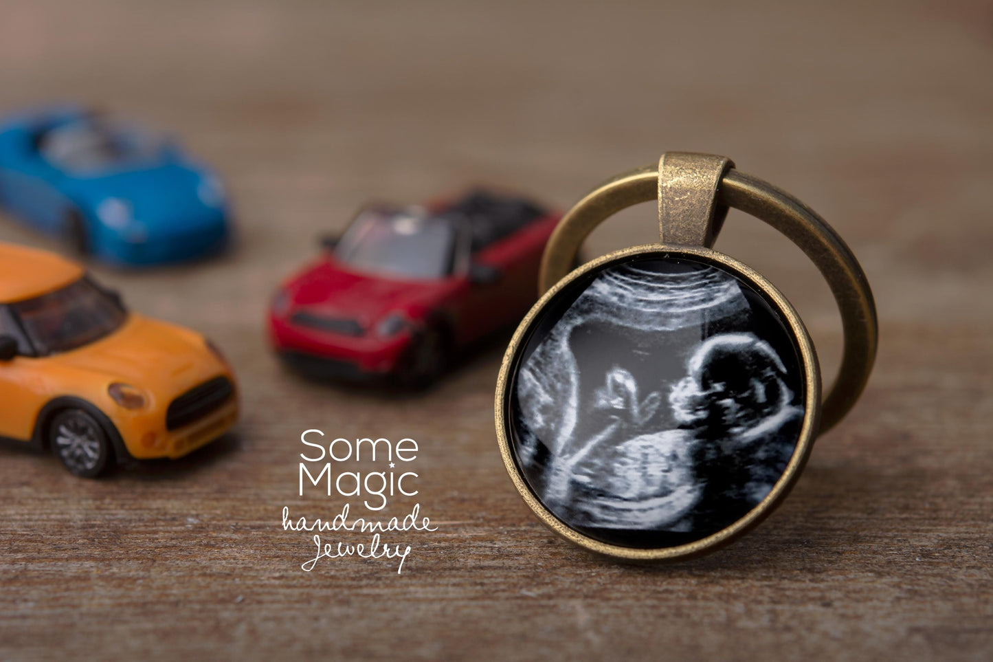 Keychain With Your Photo, Personalized Photo Keyring, Custom Image Jewelry Gift For Grandfather Grandmother Mom Dad Baptism Godparents, C.1