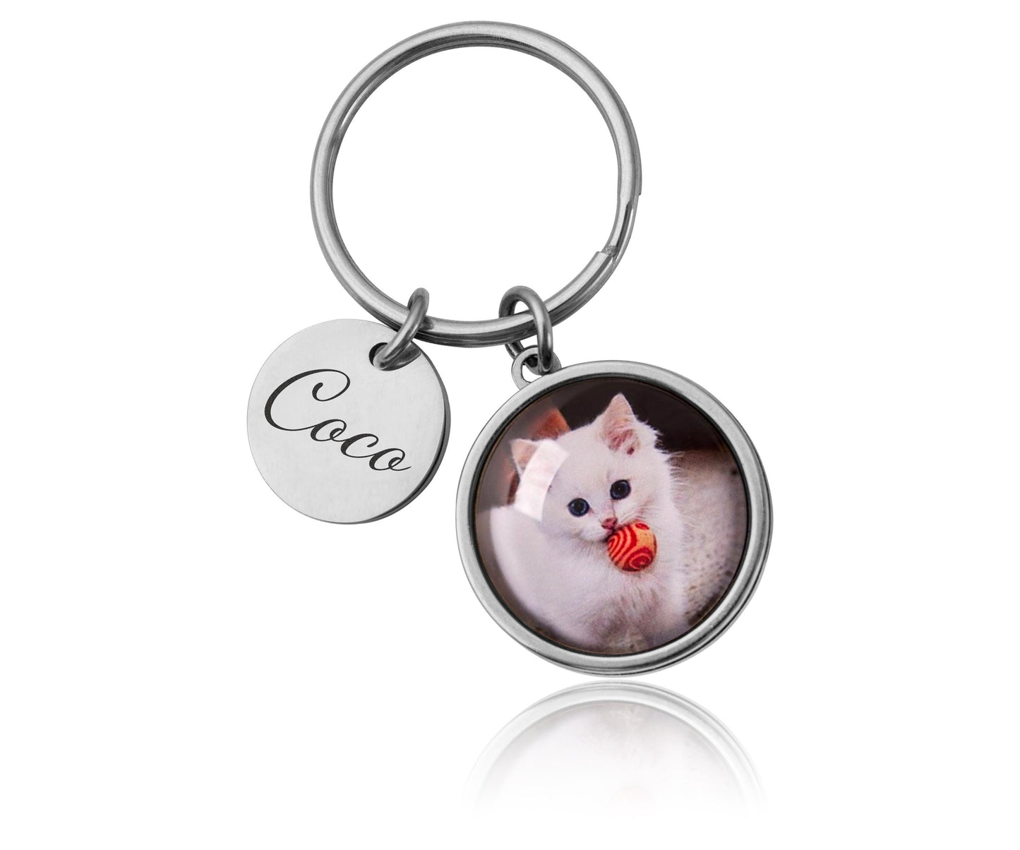 Custom Keychain with Your Photo and Engraving – Personalized Birthday Gift for Mom, Dad, Grandma or Grandpa | Keyring Custom Picture, C.1