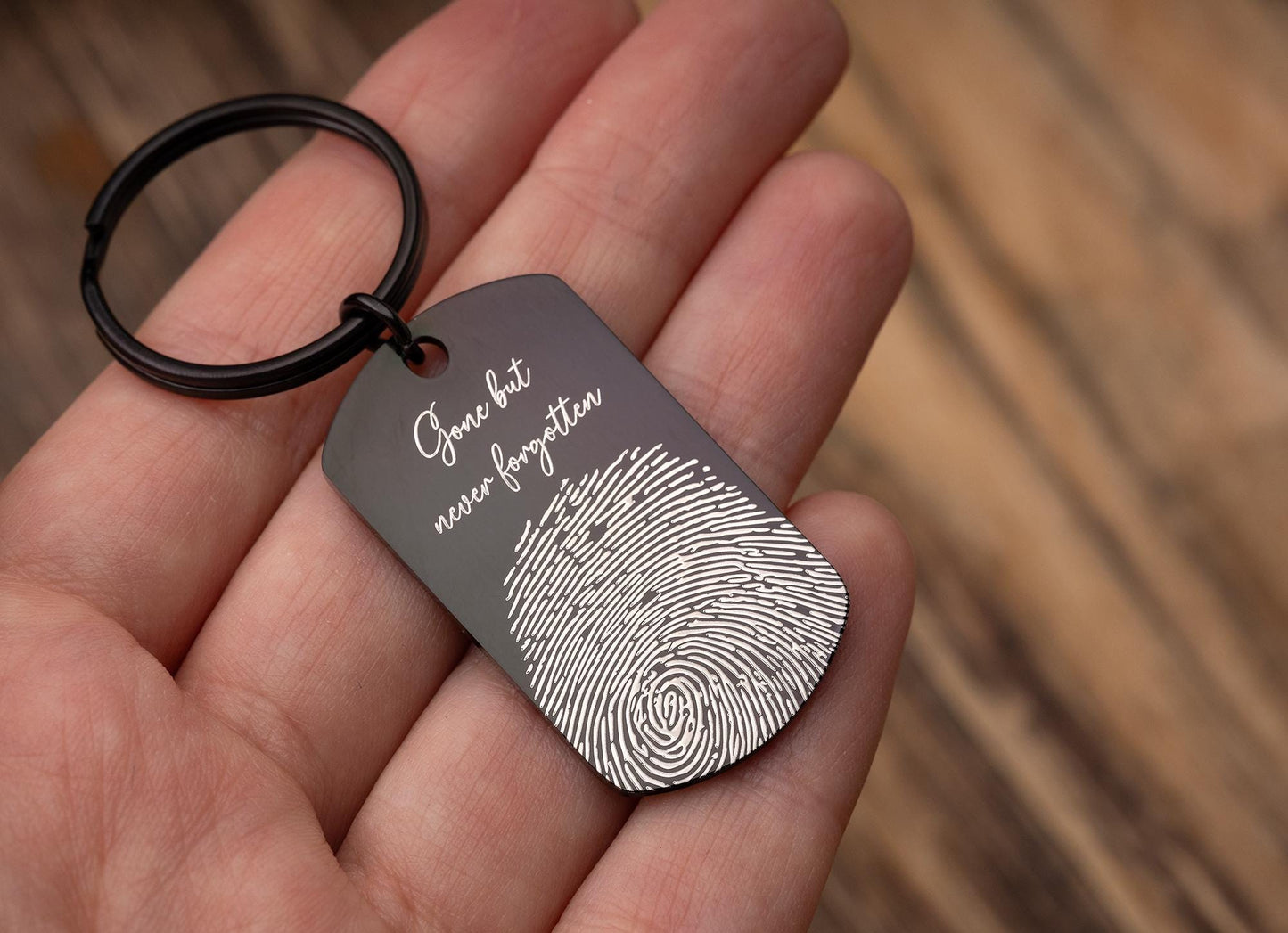 Actual Fingerprint Keychain With Handwriting, Loss Of Father, Son, Grief Gift, Engraved Custom Memorial Gift, Personalized Keepsake, C.2