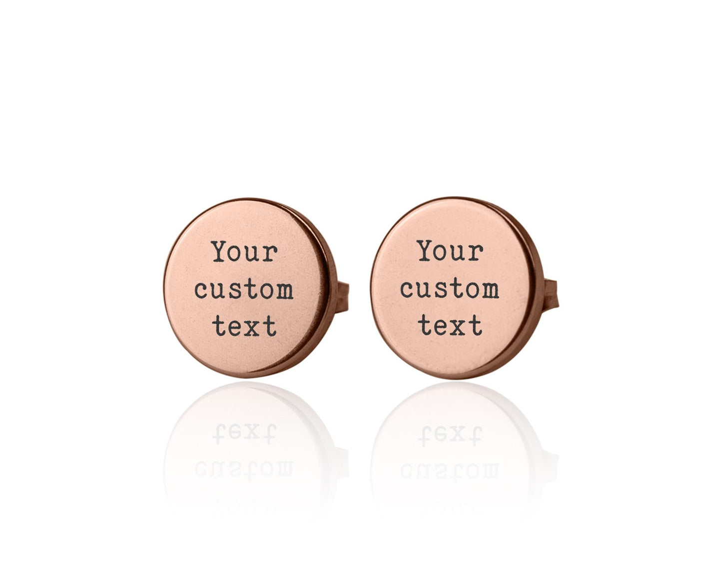 Personalized Stud Earrings With Custom Text, Words Studs, Laser Engraved Jewelry, Anniversary Gift For Women, Birthday Gift For Her, AU.2