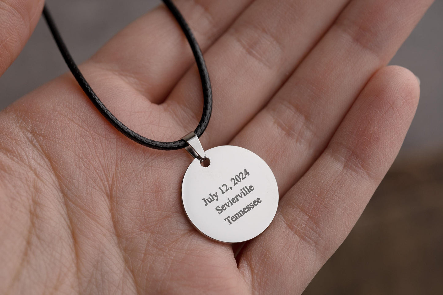 Personalized Star Map Pendant for Men, Custom Night Sky Necklace with Cord, Unique Gift for Him, Birthday or Anniversary Boyfriend Gift RP.2
