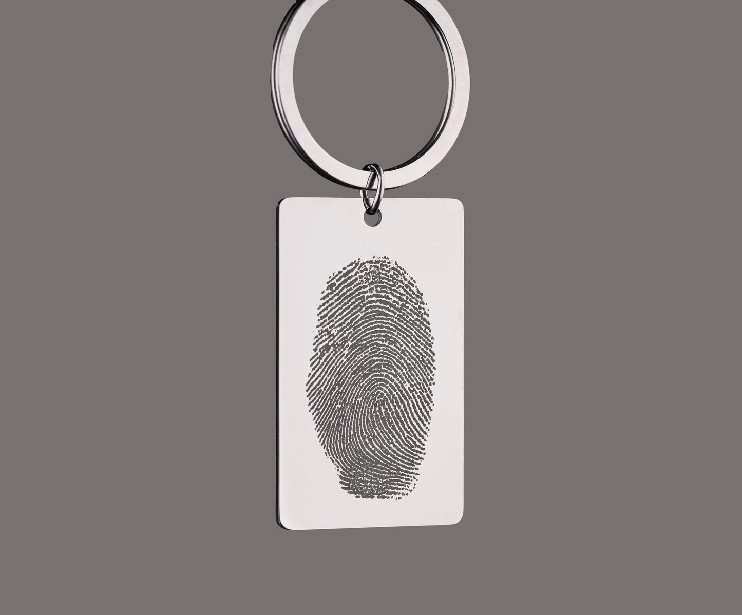Memorial Keychain with Actual Fingerprint, Custom Grief Gift, Big Size Keyring, Loss of Father, Loss of Mother, Personalized Keepsake, C.2