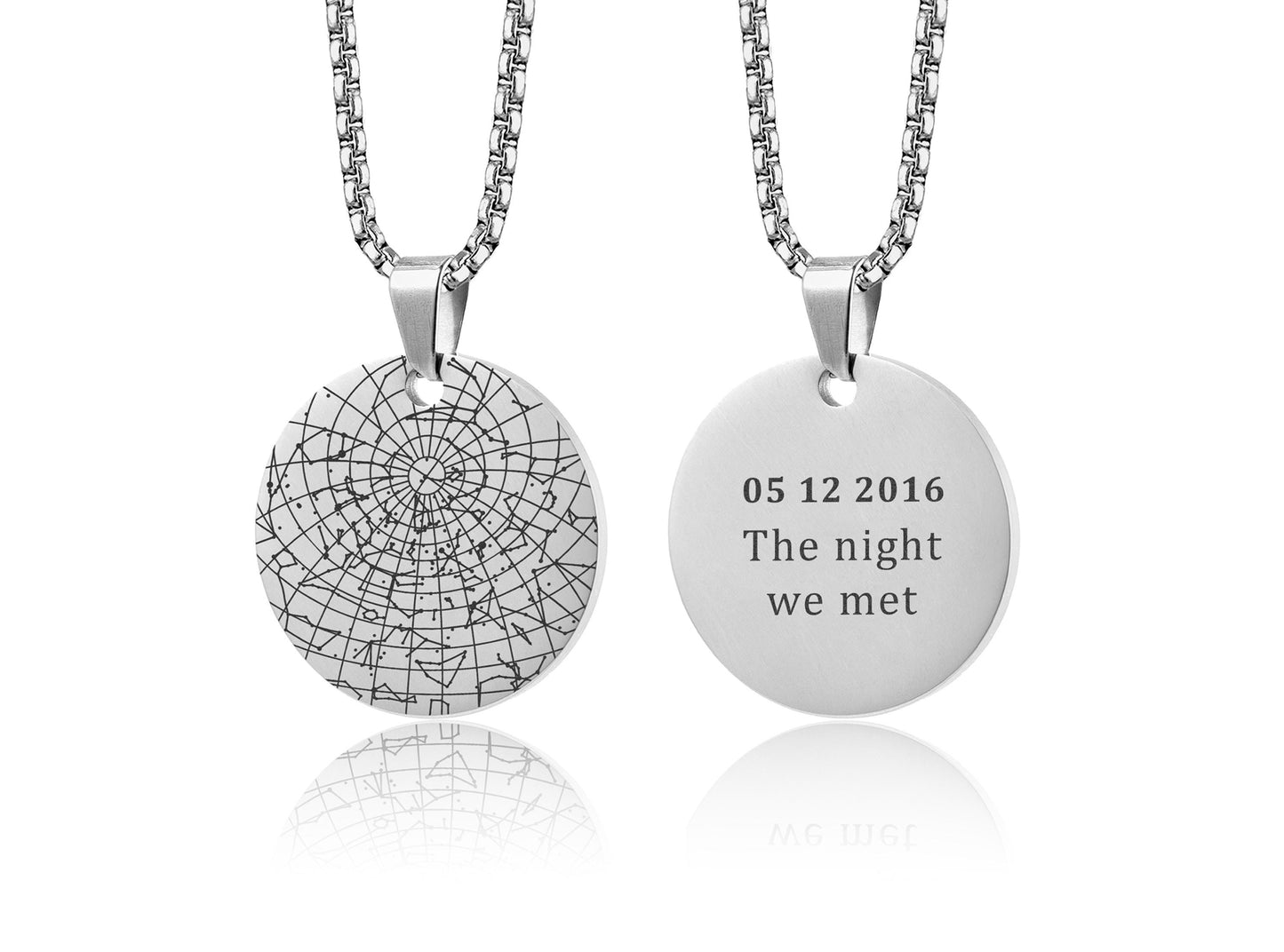 Custom Star Map Necklace For Him, Engraved Star Chart Jewelry, Personalized Night Sky Pendant, Anniversary For Men, Birthday Gift, RP.2