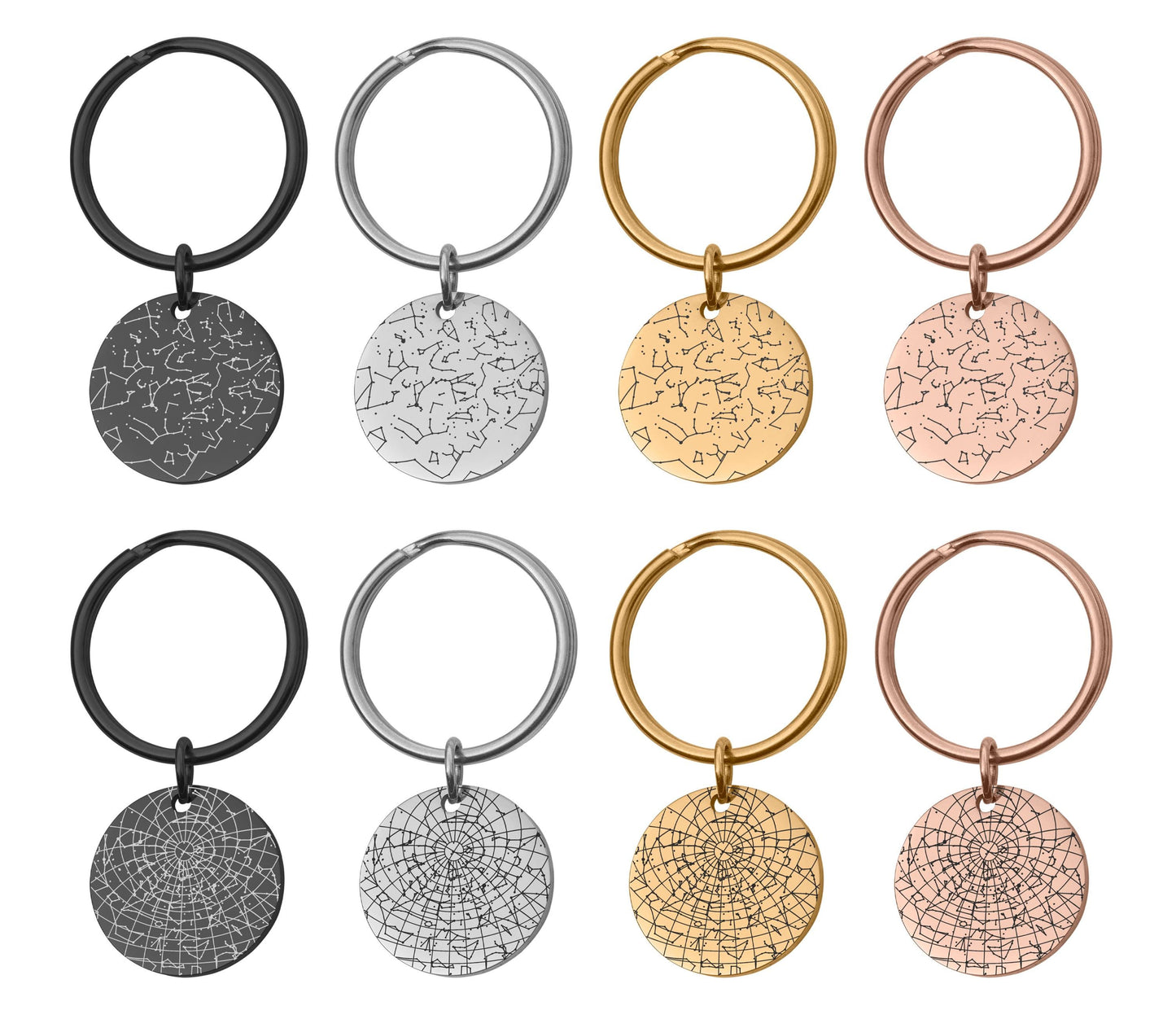 Unique Star Map By Date Keychain With Calendar, Night Sky Keyring, Personalized Star Chart Anniversary Gift For Him Men Boyfriend, C.2