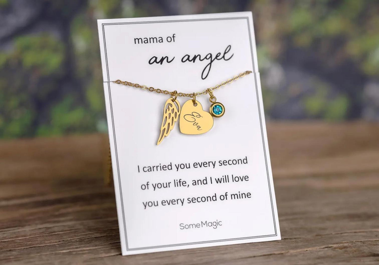 Baby Loss Sympathy Gift, Memorial Child Loss Necklace, Stillborn Remembrance Jewelry, Miscarriage Keepsake, Angel Wing and Birthstone, KP.5