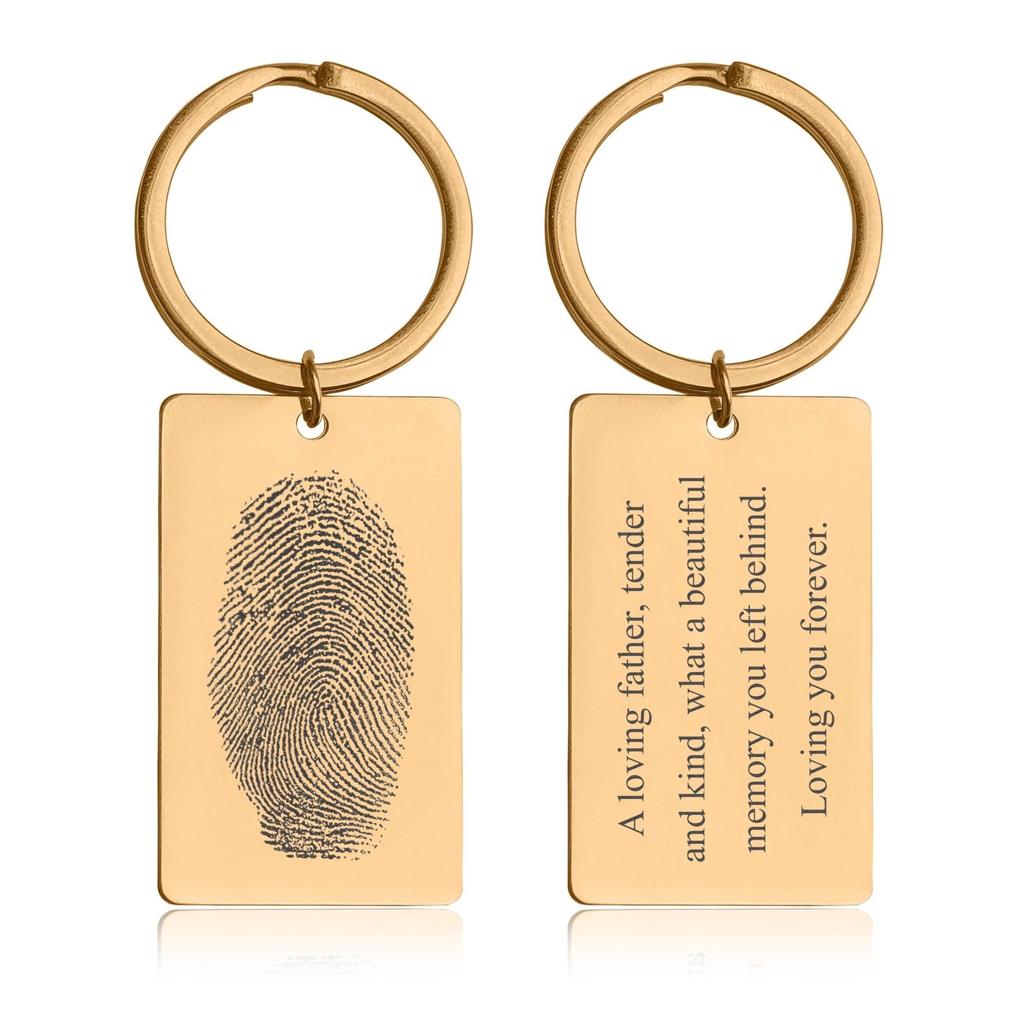 Memorial Keychain with Actual Fingerprint, Custom Grief Gift, Big Size Keyring, Loss of Father, Loss of Mother, Personalized Keepsake, C.2