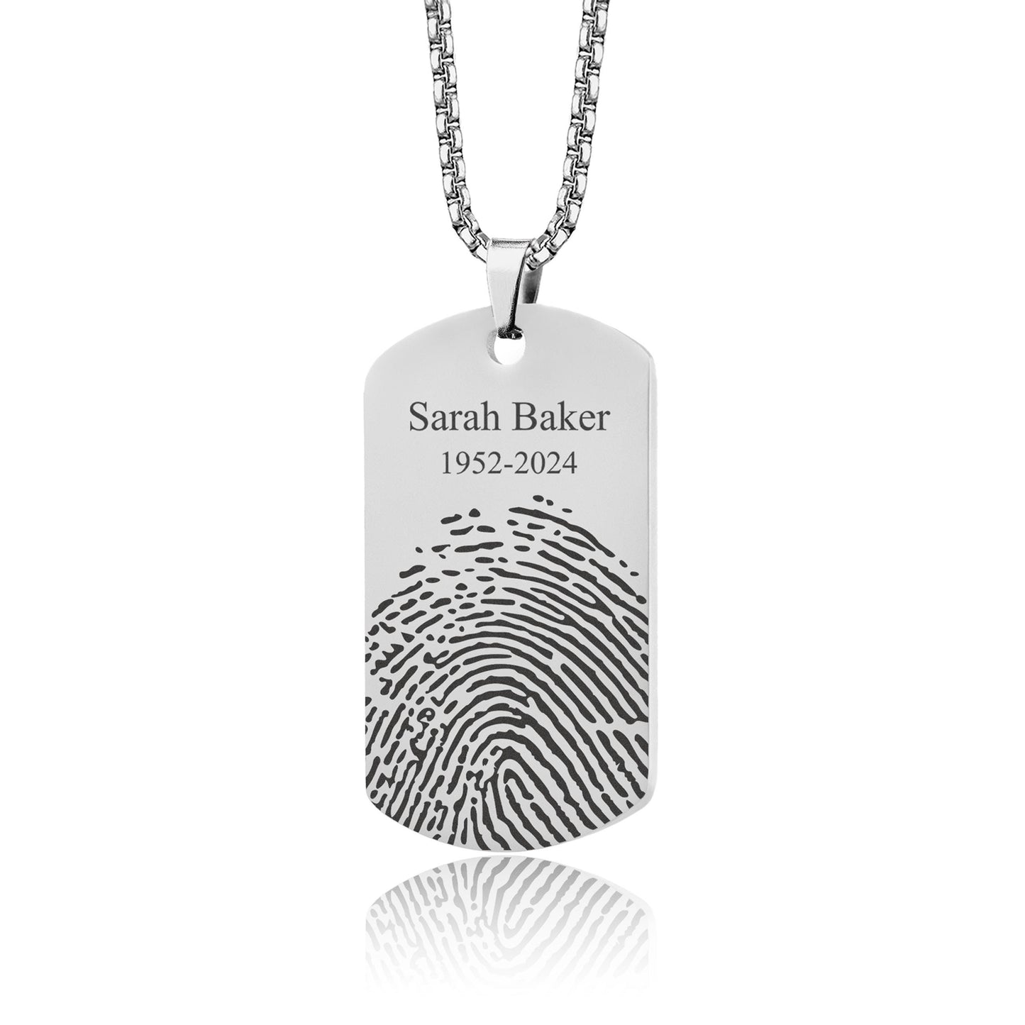 Actual Fingerprint And Handwriting Memorial Necklace For Men, Personalized Grief Gift For Him, Loss Of Father, Custom Engraved Keepsake, C.2