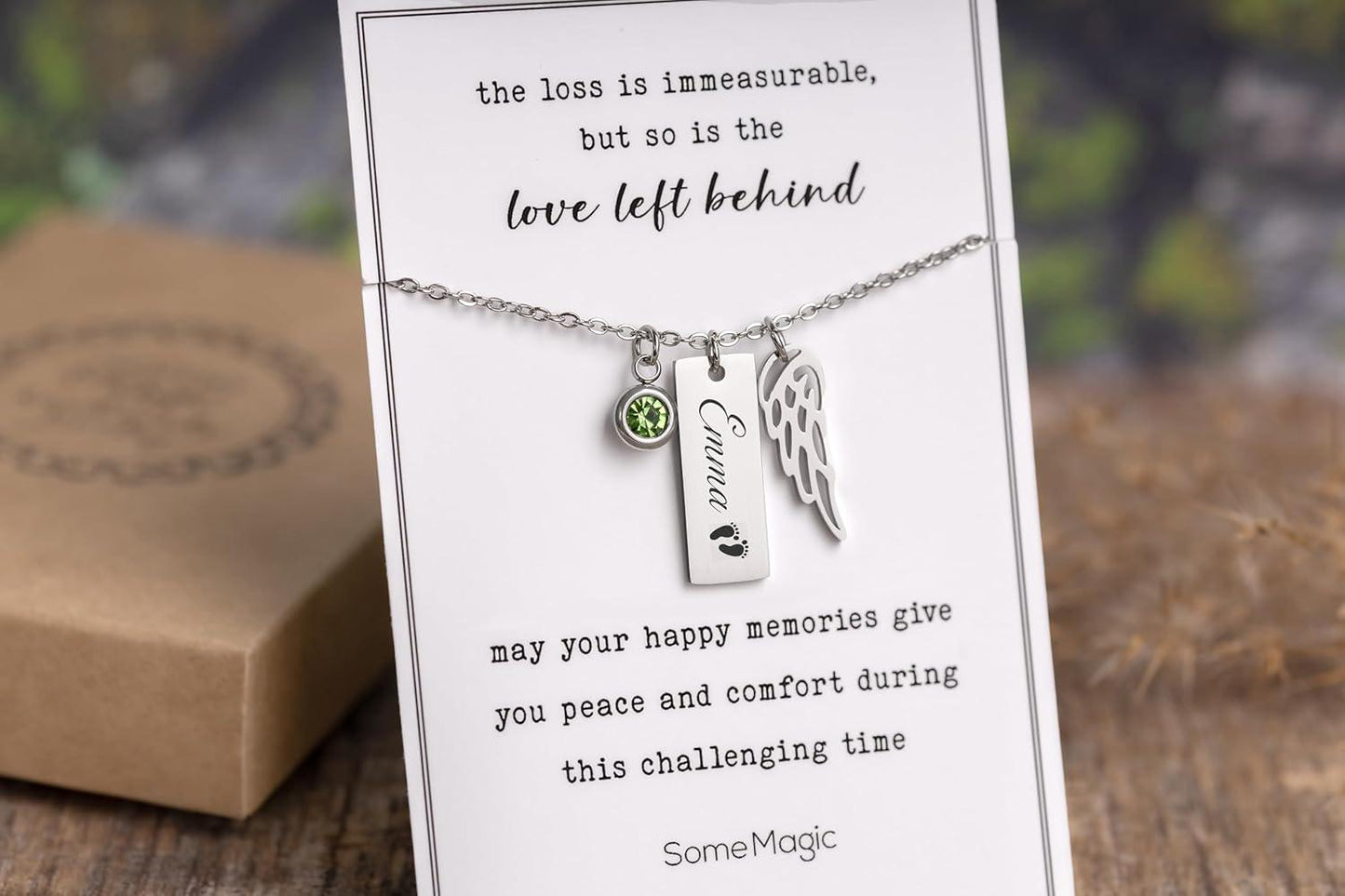 Baby Loss Memorial Necklace in Gold - Angel Wing Jewelry, Sympathy Gift for Miscarriage, Stillborn, or Child Loss, Remembrance Jewelry, KP.5
