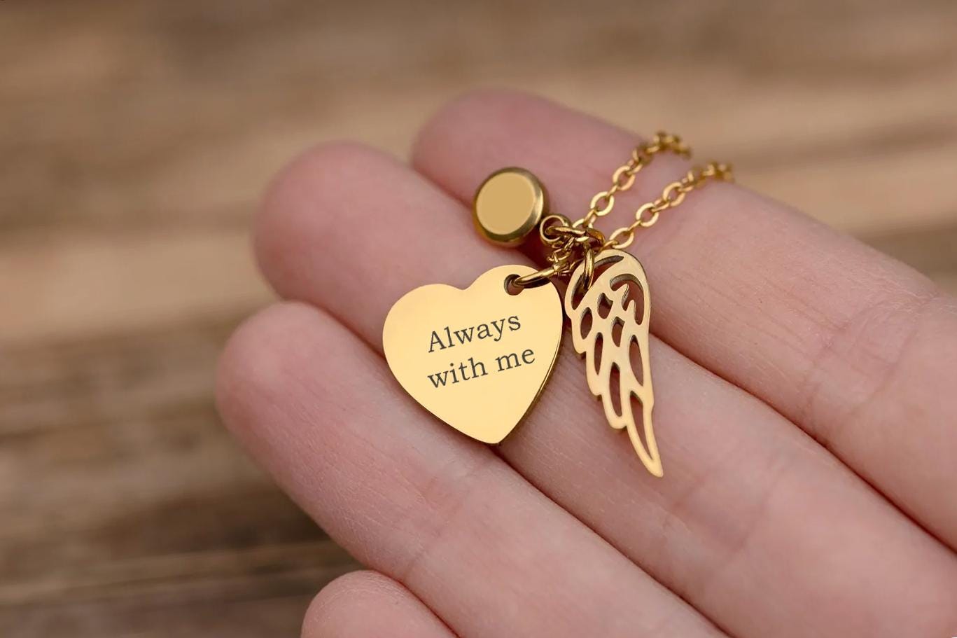 Baby Loss Sympathy Gift, Memorial Child Loss Necklace, Stillborn Remembrance Jewelry, Miscarriage Keepsake, Angel Wing and Birthstone, KP.5