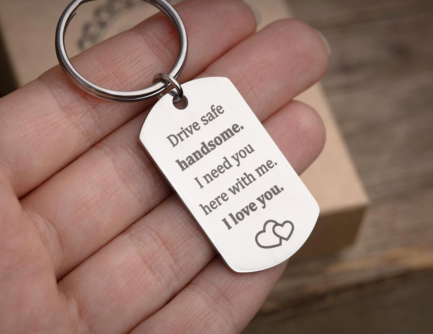 Drive Safe Handsome Keychain for Car Lover, Keyring for New Driver, Passing Driving Test, Birthday Gift for Him, Romantic Gift for Men, C.2