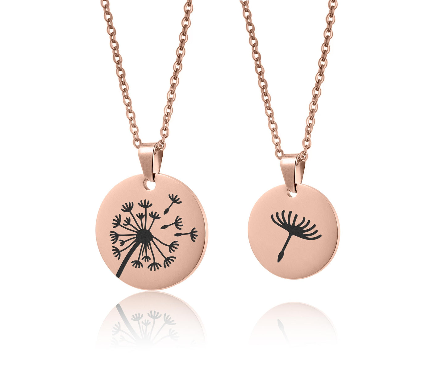 Set of 2 Dandelion Necklaces for Mother Daughter - The Love Between Mother and Daughter is Forever Gift Card - Daughter Birthday Gift, C.101