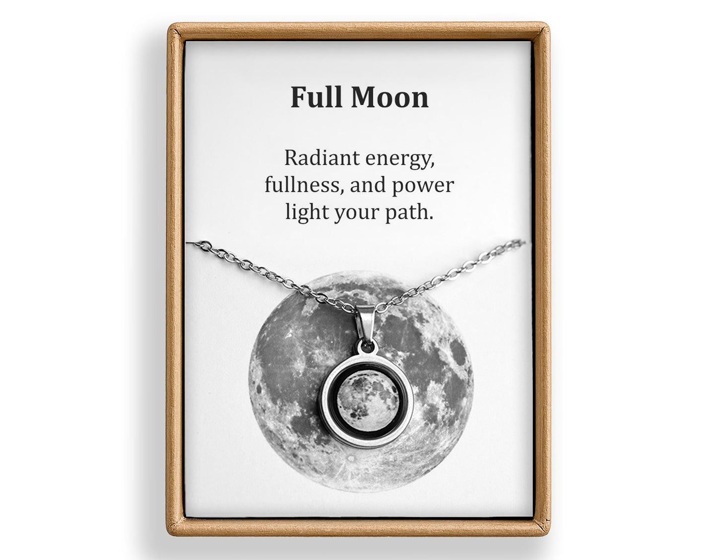 Any Moon Phase Necklace - Personalized Lunar Pendant with Custom Back Engraving and Adjustable Chain - Celestial Birthday Gift for Her
