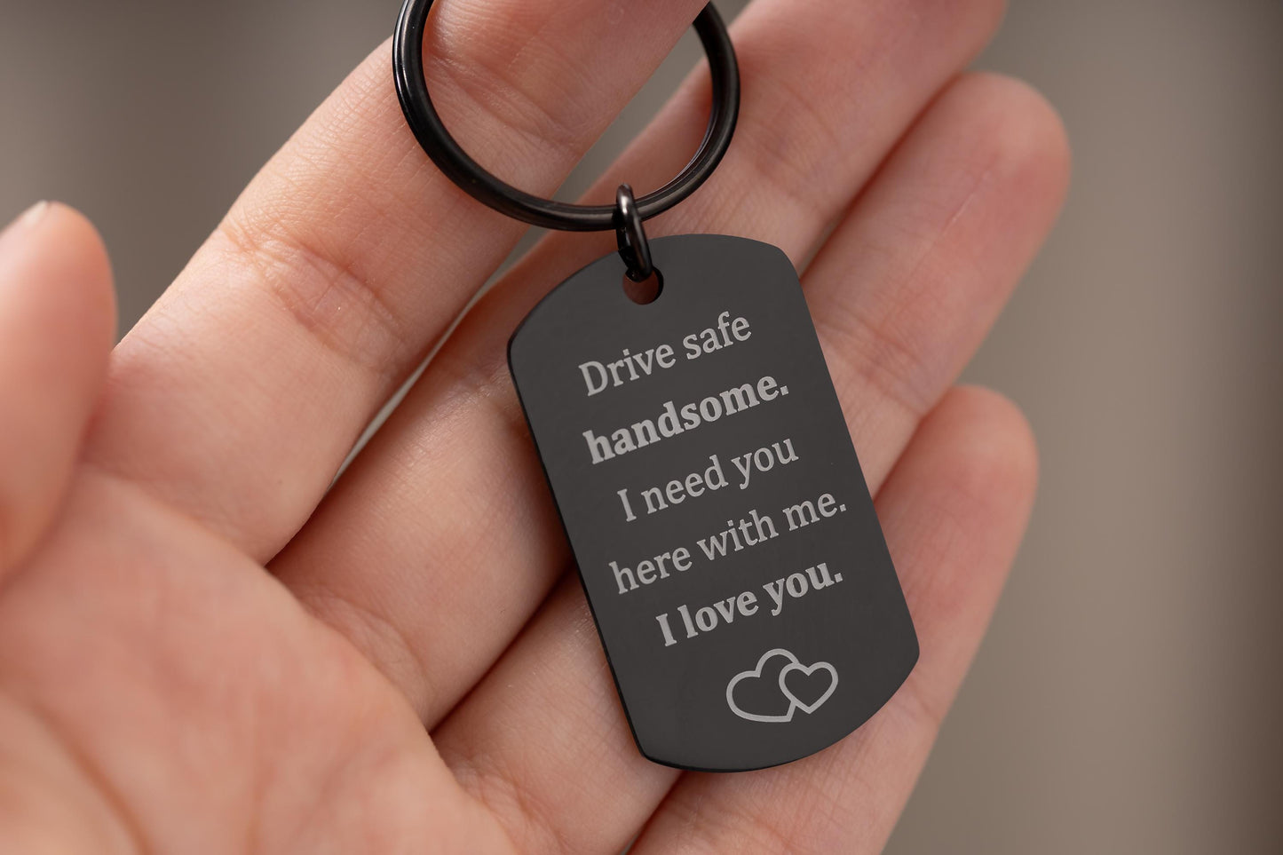 Drive Safe Handsome Keychain for Boyfriend or Husband, Keyring for New Driver, Gift for Passing Driving Test, Birthday Gift for Him, C.2