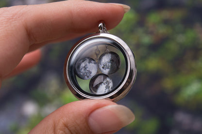 Custom Moon Phase Necklace Locket, Mother's Day Gift For Mom, Anniversary Birthday Gift For Women, Personalized Gift For Her, Wife, KP.9