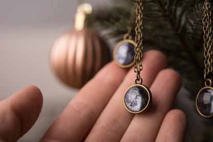 Double Sided Custom Moon Phase Necklace, Custom Birth Moon, Personalized Jewelry Gift, Mother's Day Gift For Mom, Gift For Daughter, KP.7