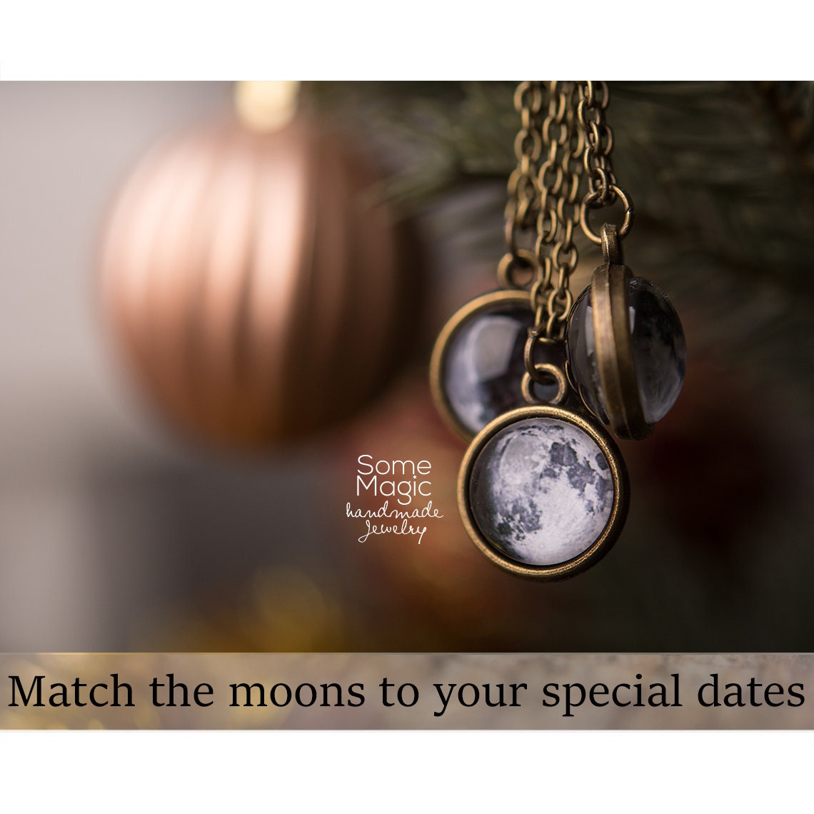 Double Sided Custom Moon Phase Necklace, Custom Birth Moon, Personalized Jewelry Gift, Mother's Day Gift For Mom, Gift For Daughter, KP.7