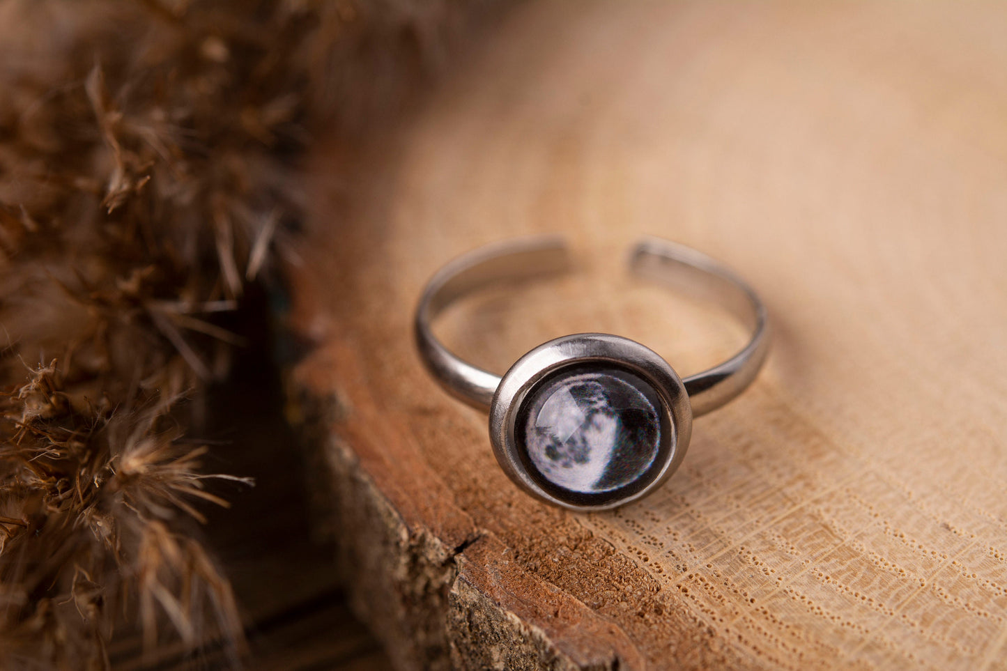Custom Birth Moon Phase Ring, Personalized Jewelry Birthday Gift for Women, Custom Birth Moon Phase by Date, Anniversary Gift for Her, C.1