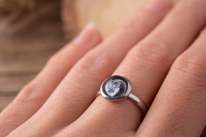 Custom Birth Moon Phase Ring, Personalized Jewelry Birthday Gift for Women, Custom Birth Moon Phase by Date, Anniversary Gift for Her, C.1