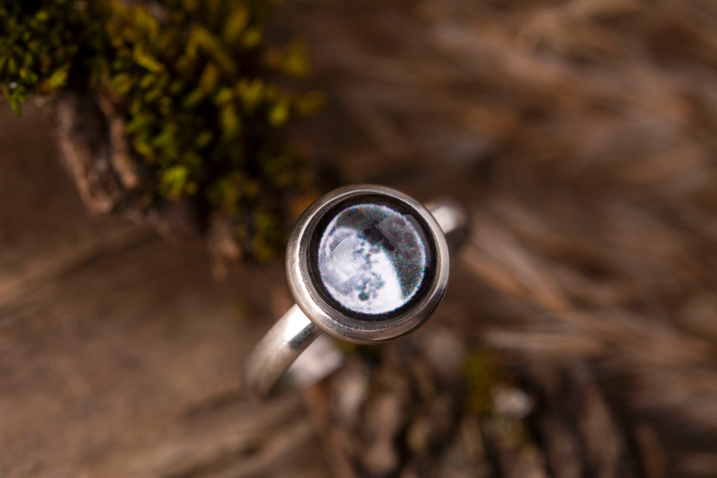 Custom Birth Moon Phase Ring, Personalized Jewelry Birthday Gift for Women, Custom Birth Moon Phase by Date, Anniversary Gift for Her, C.1