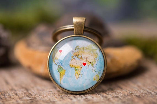 Personalized Long Distance Relationship Gift Keychain, Boyfriend Girlfriend Birthday Gift, Gift For Women, Friendship Best Friend Gift, C.1