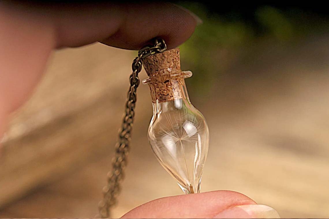 Dandelion Seed Necklace for Daughter, Birthday Jewelry Gift For Mom, Dandelion Pendant for Best Friend, Anniversary Gift For Women, KP.1