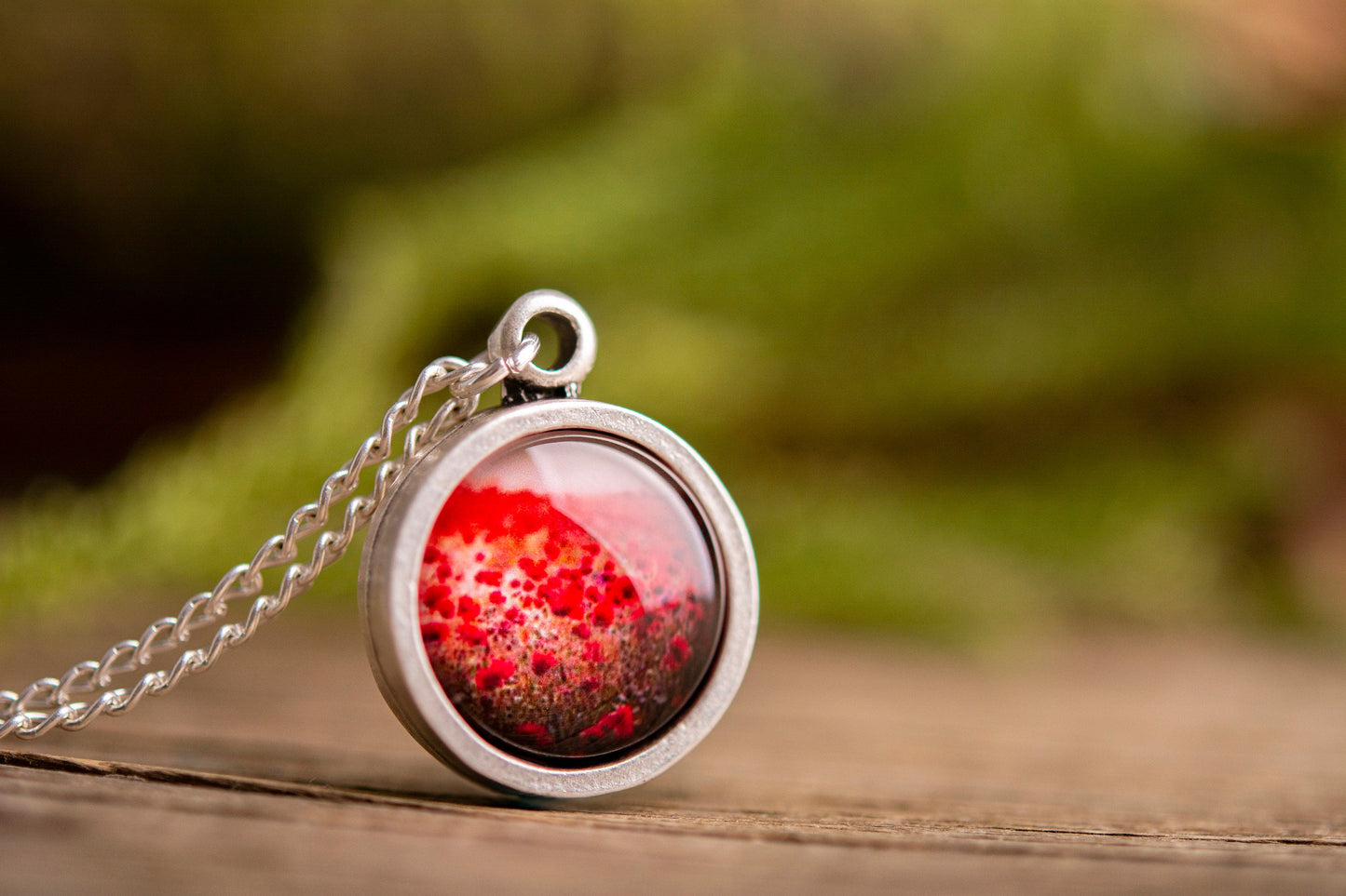 Poppy Field Necklace, Poppy Pendant, Poppy Jewelry, Silver Necklace, Silver Jewelry, Nature, Poppy Necklace, Mum Birthday Gift, KP.1