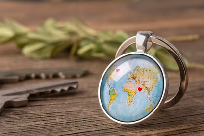 Personalized Long Distance Relationship Gift Keychain, Boyfriend Girlfriend Birthday Gift, Gift For Women, Friendship Best Friend Gift, C.1